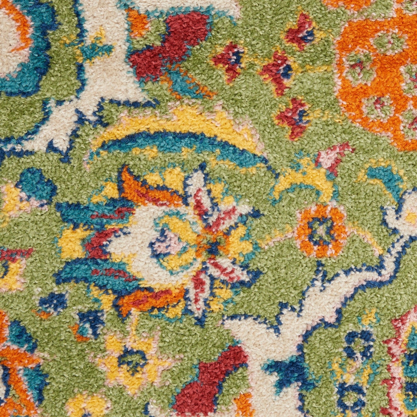 Nourison Allur Moderner Boho-Teppich mit Blumenmedaillon
