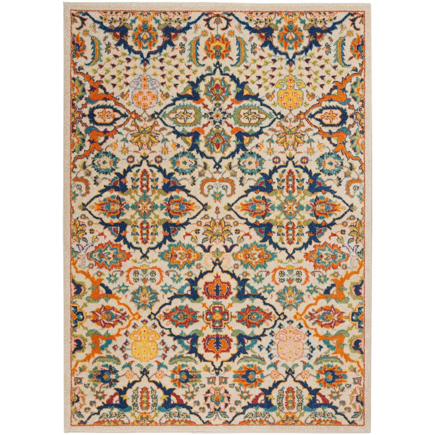 Nourison Allur Moderner Boho-Teppich mit Blumenmedaillon