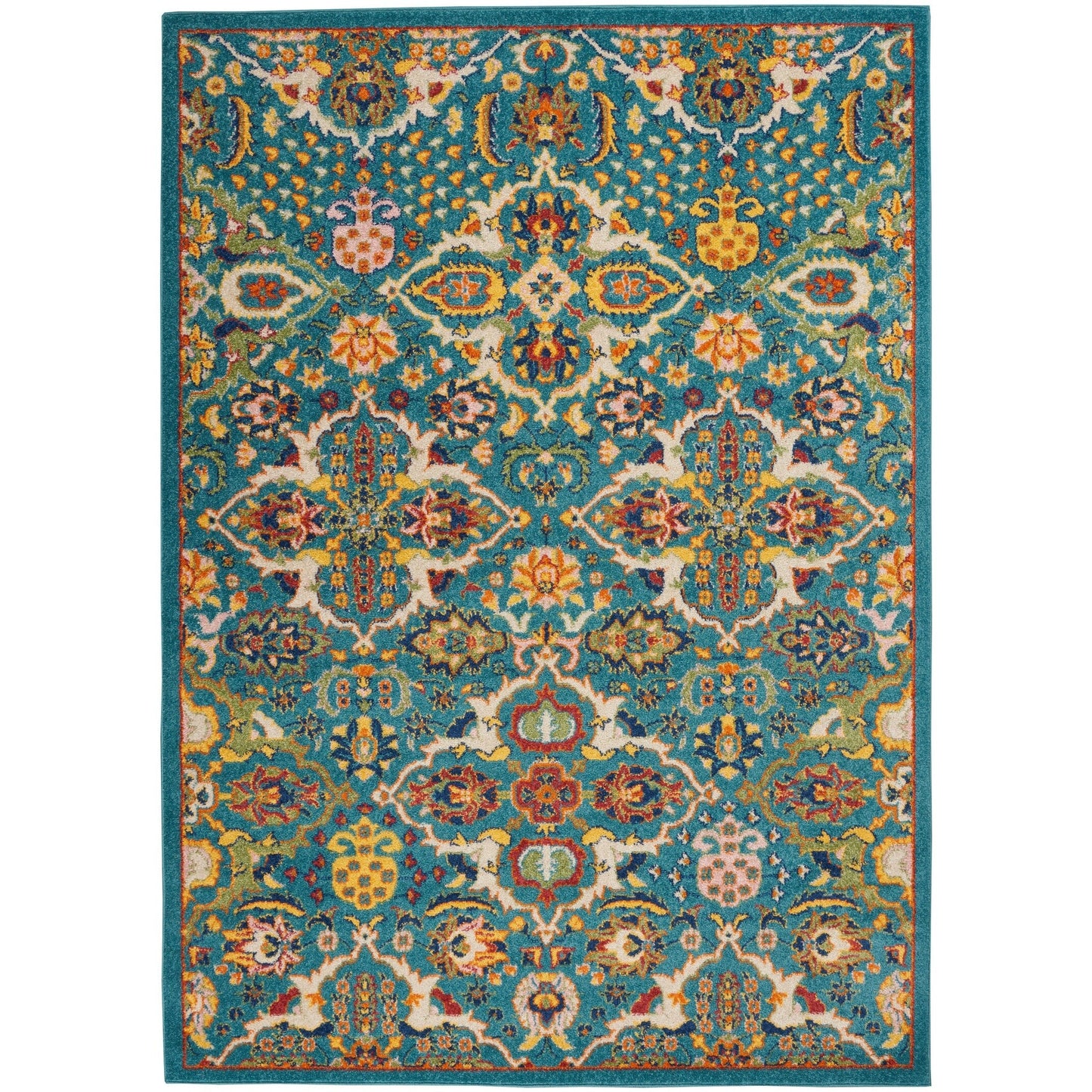 Nourison Allur Moderner Boho-Teppich mit Blumenmedaillon