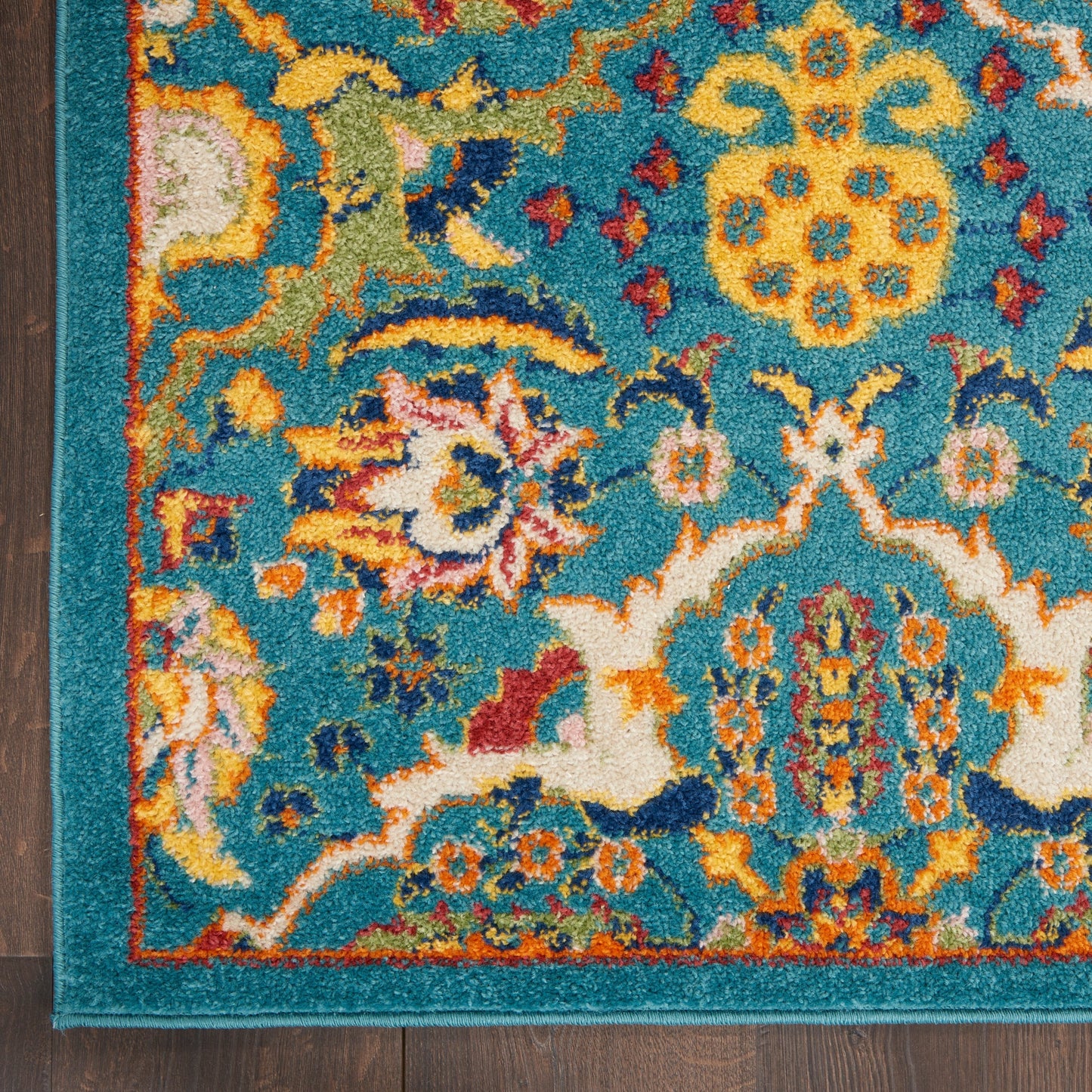 Nourison Allur Moderner Boho-Teppich mit Blumenmedaillon