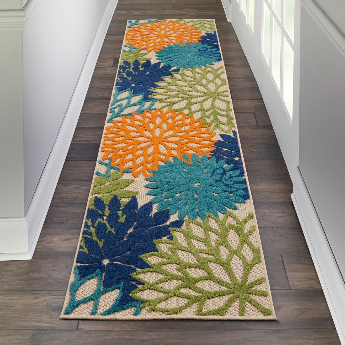 Nourison Aloha Floral Moderner Teppich für drinnen und draußen
