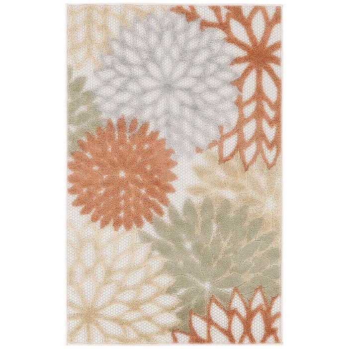 Nourison Aloha Floral Moderner Teppich für drinnen und draußen