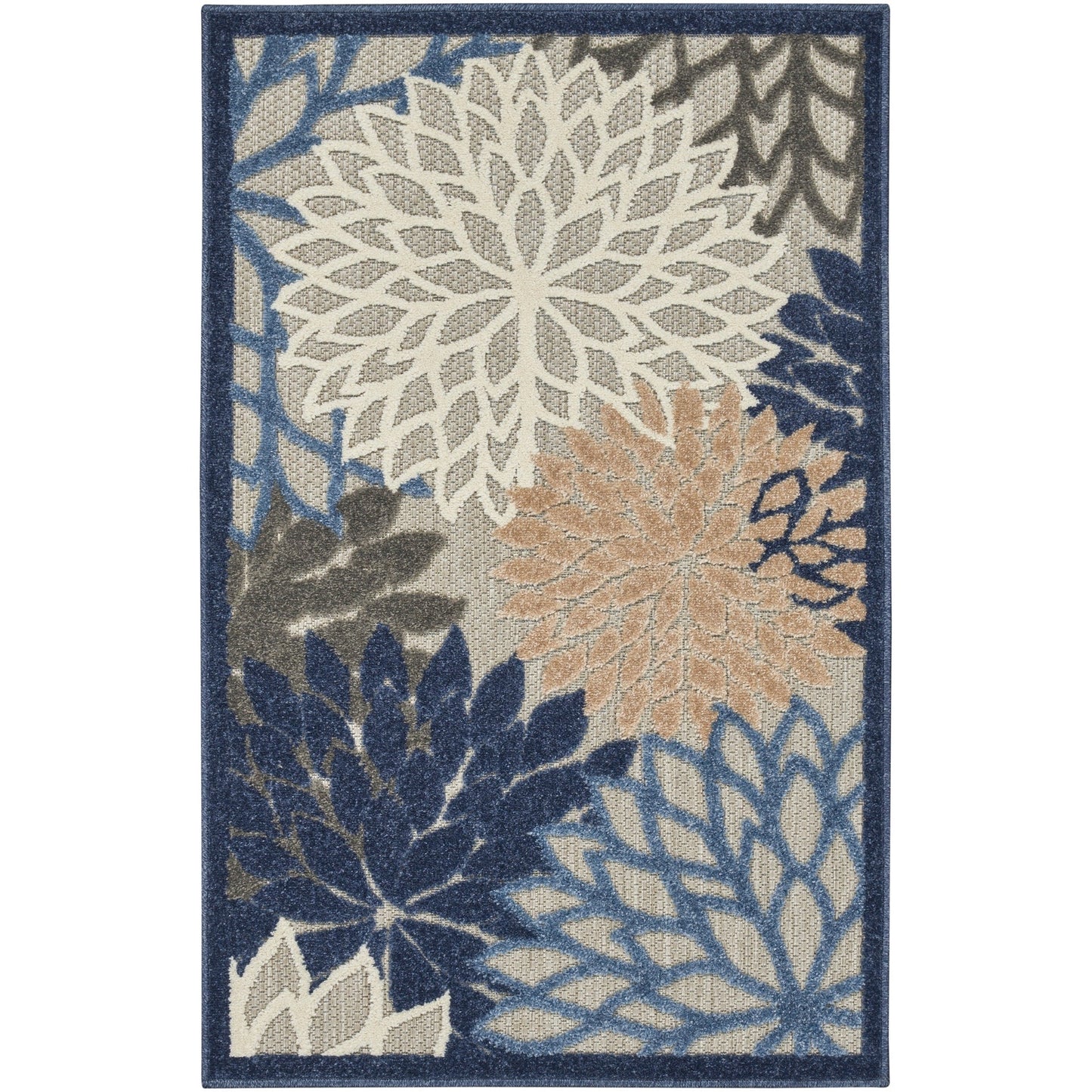 Nourison Aloha Floral Moderner Teppich für drinnen und draußen