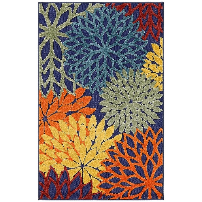 Nourison Aloha Floral Moderner Teppich für drinnen und draußen