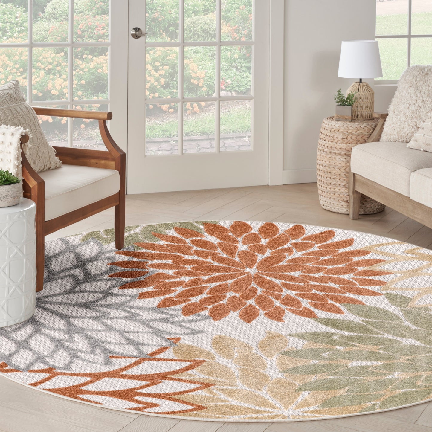 Nourison Aloha Floral Moderner Teppich für drinnen und draußen