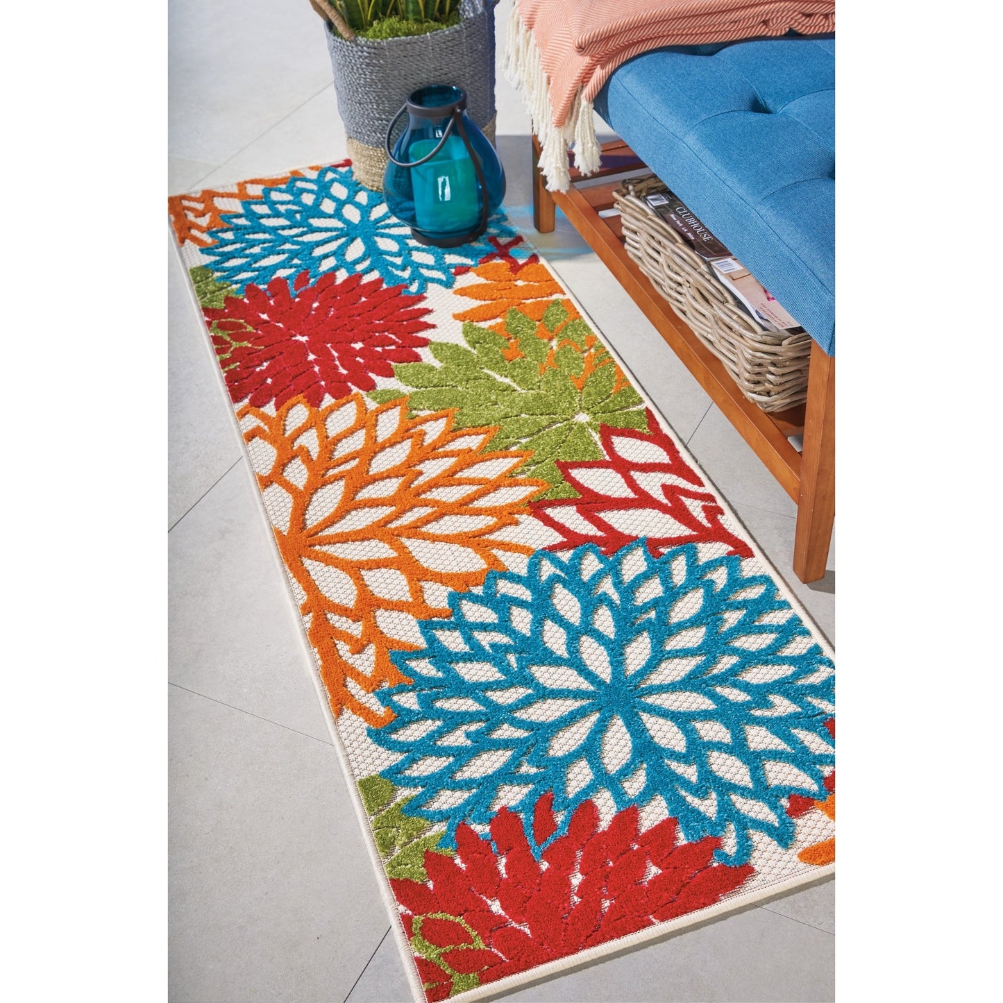 Nourison Aloha Floral Moderner Teppich für drinnen und draußen