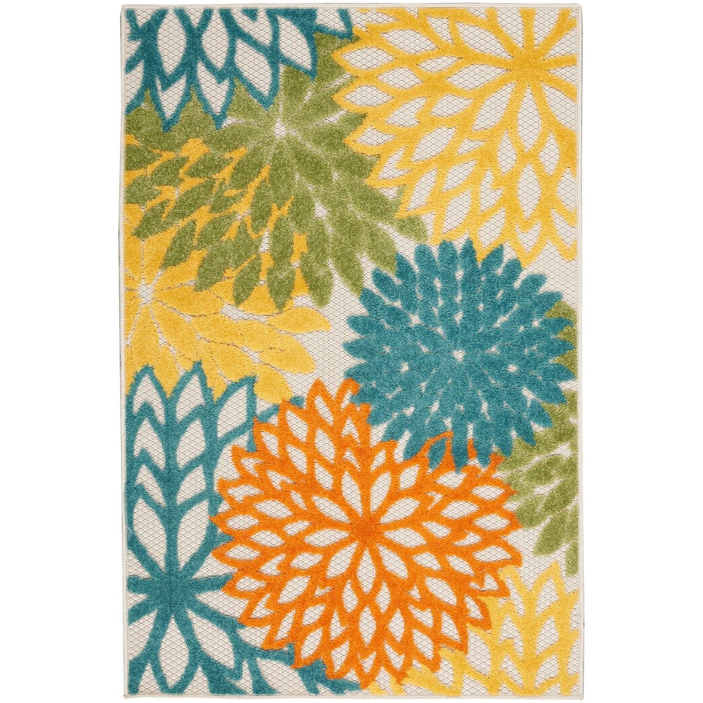 Nourison Aloha Floral Moderner Teppich für drinnen und draußen