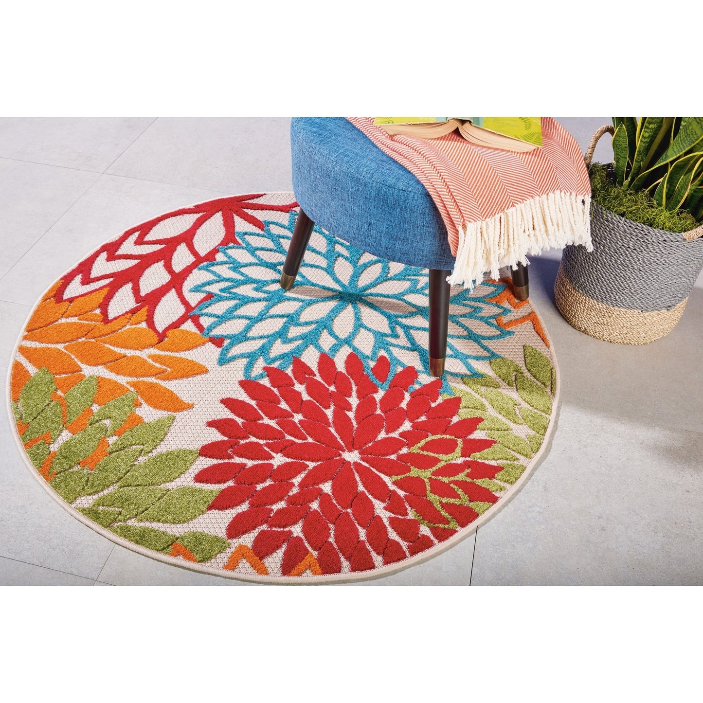 Nourison Aloha Floral Moderner Teppich für drinnen und draußen