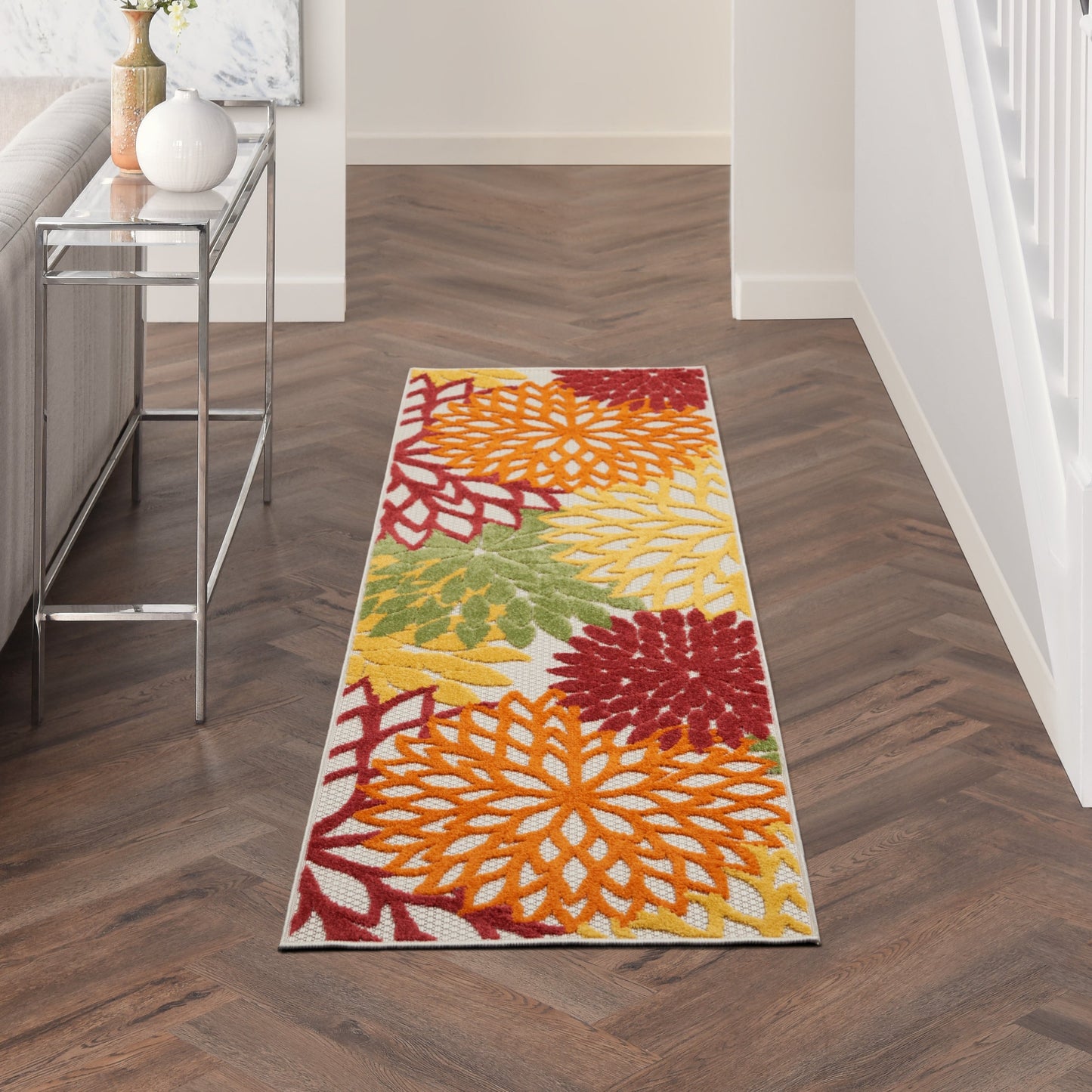 Nourison Aloha Floral Moderner Teppich für drinnen und draußen