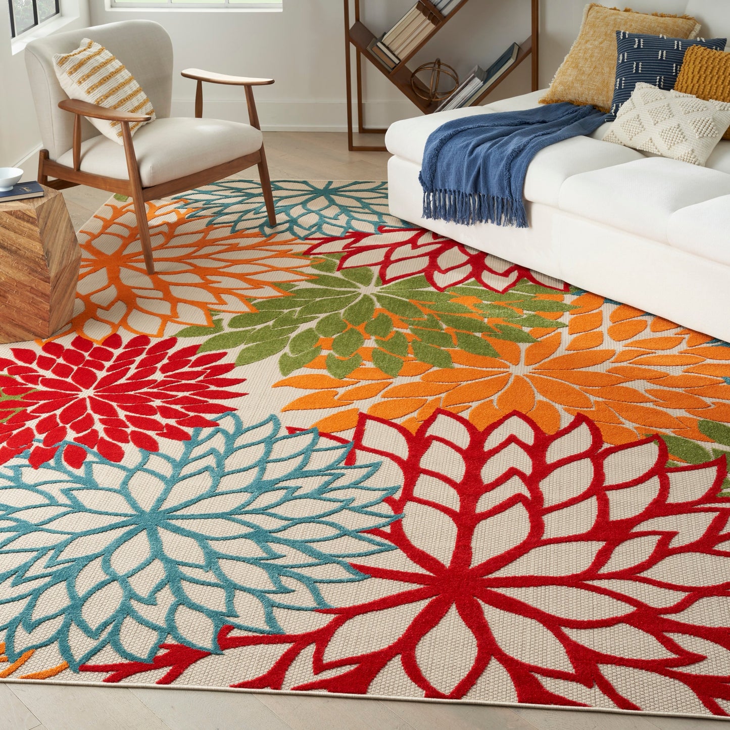 Nourison Aloha Floral Moderner Teppich für drinnen und draußen