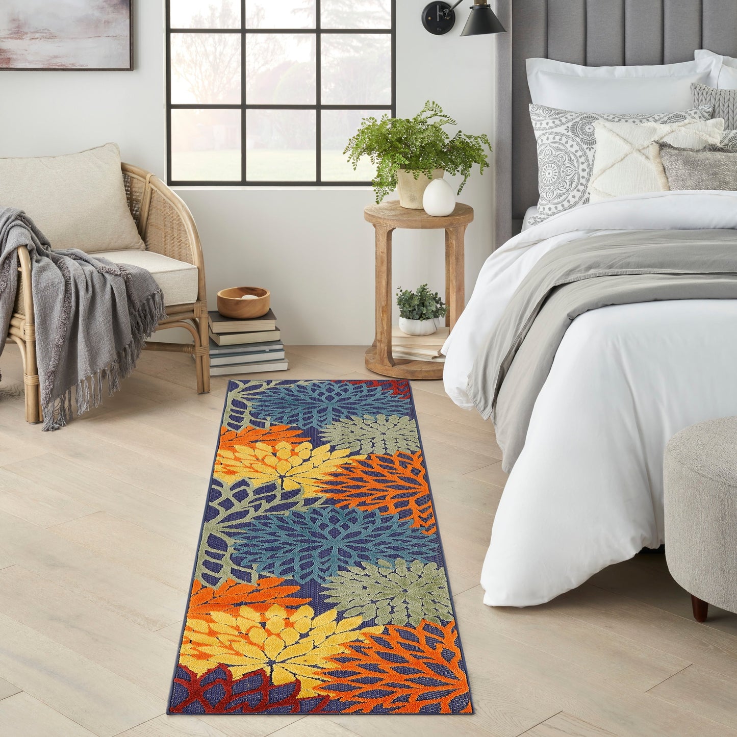 Nourison Aloha Floral Moderner Teppich für drinnen und draußen