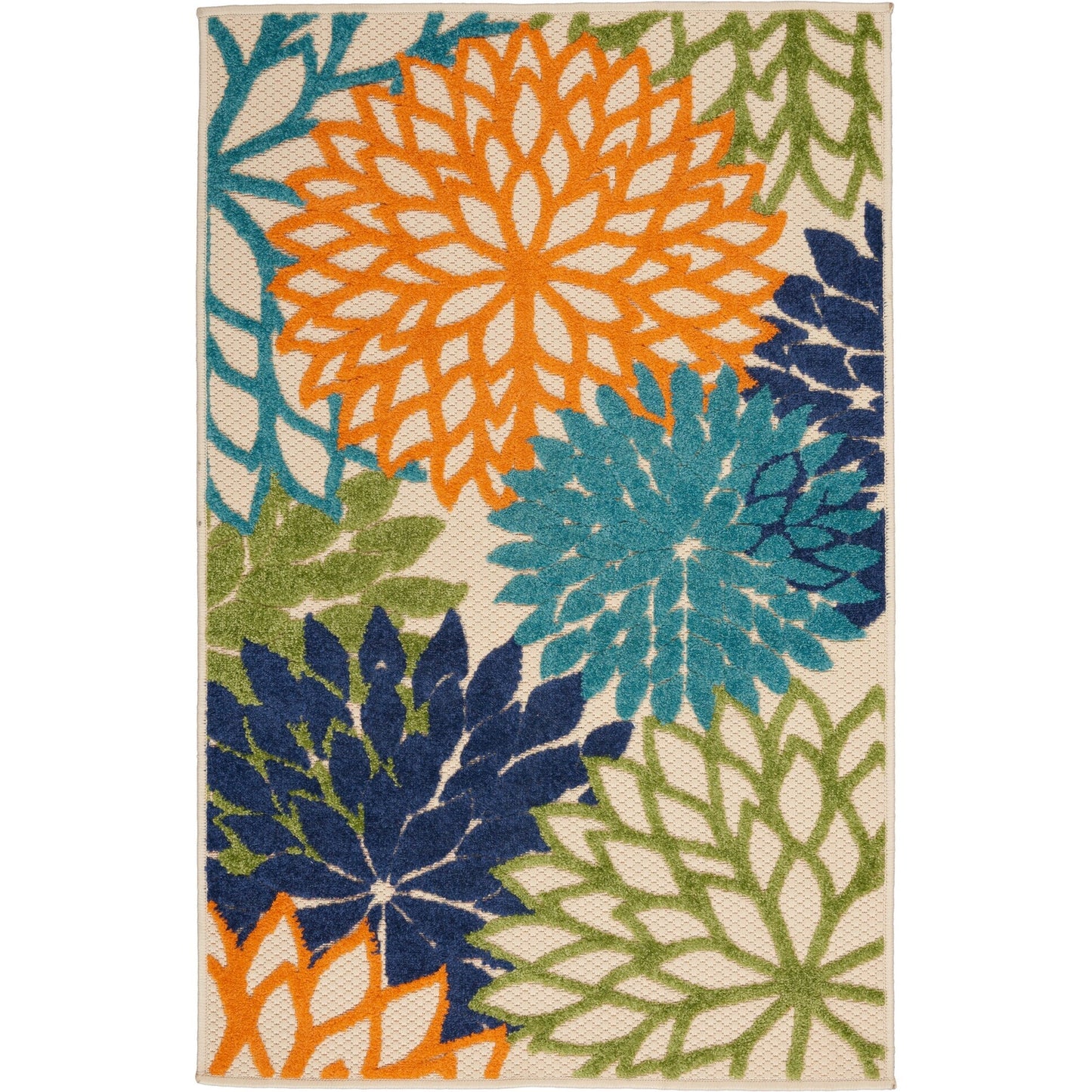 Nourison Aloha Floral Moderner Teppich für drinnen und draußen