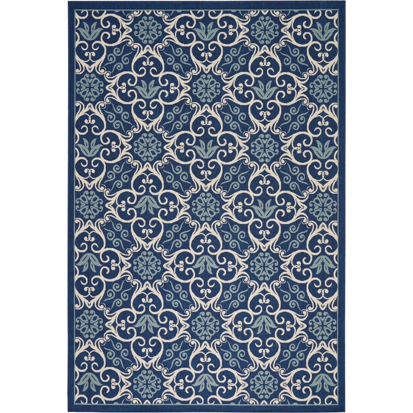 Nourison – Teppich für drinnen und draußen, karibisches Blumenmuster, geometrisches Muster