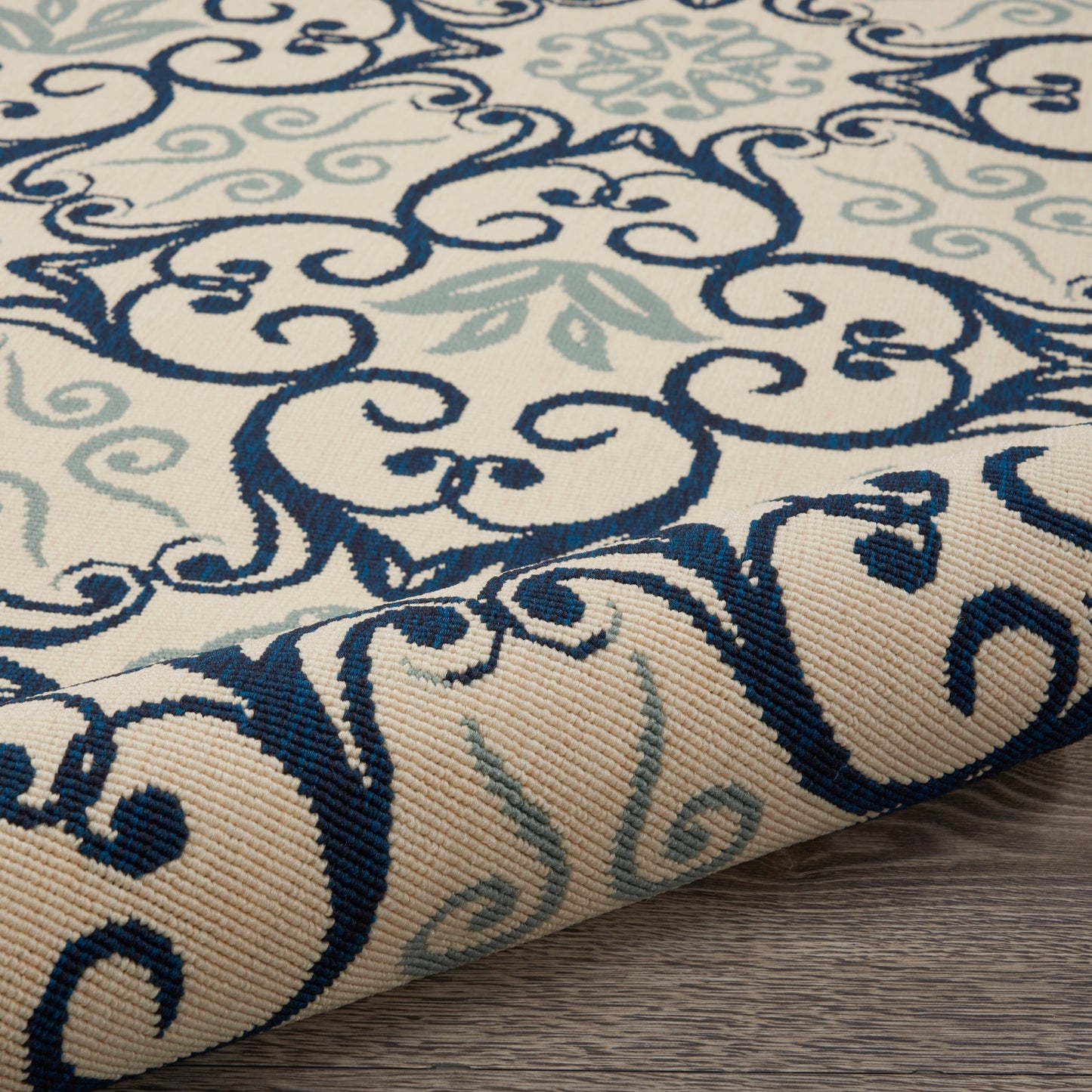 Nourison – Teppich für drinnen und draußen, karibisches Blumenmuster, geometrisches Muster