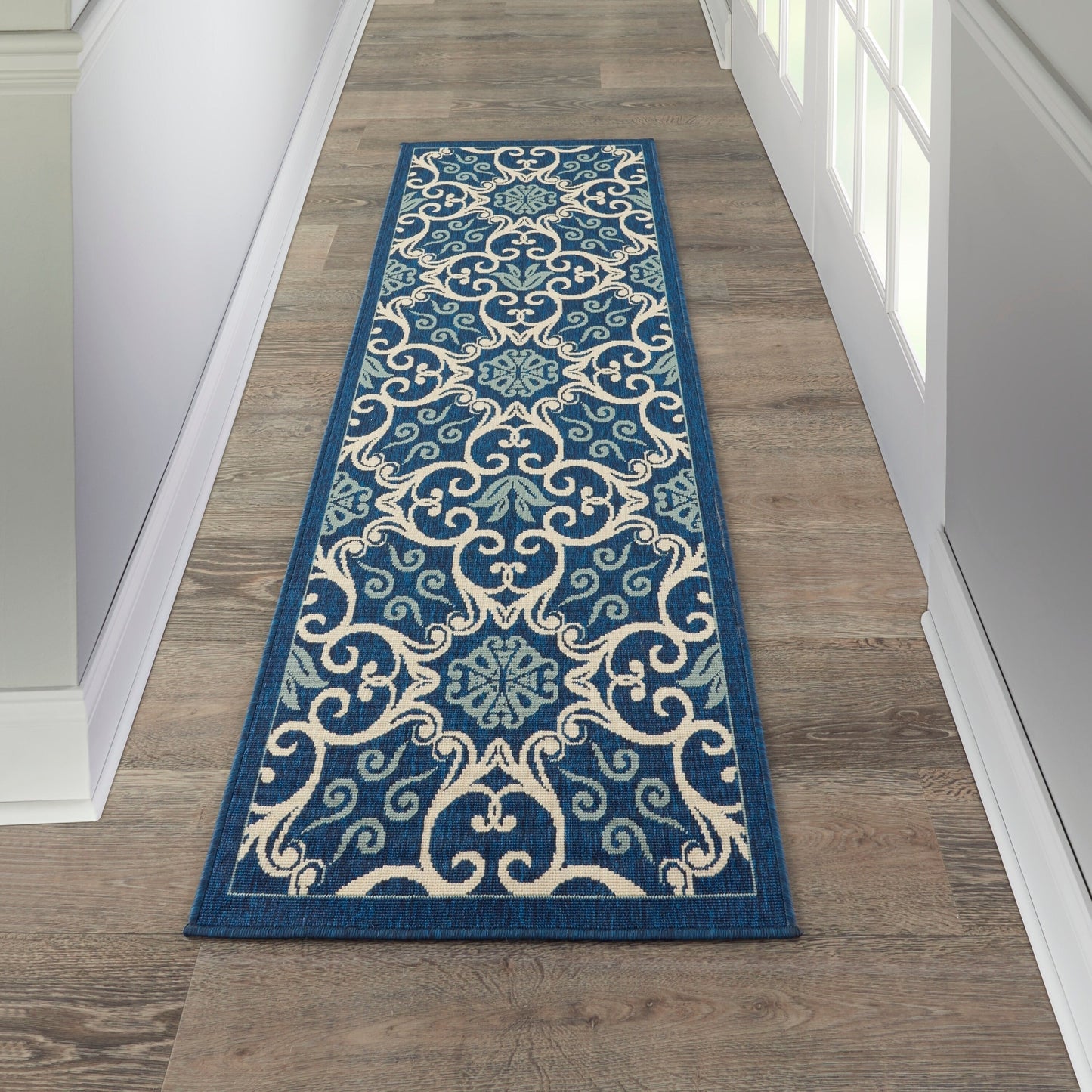 Nourison – Teppich für drinnen und draußen, karibisches Blumenmuster, geometrisches Muster