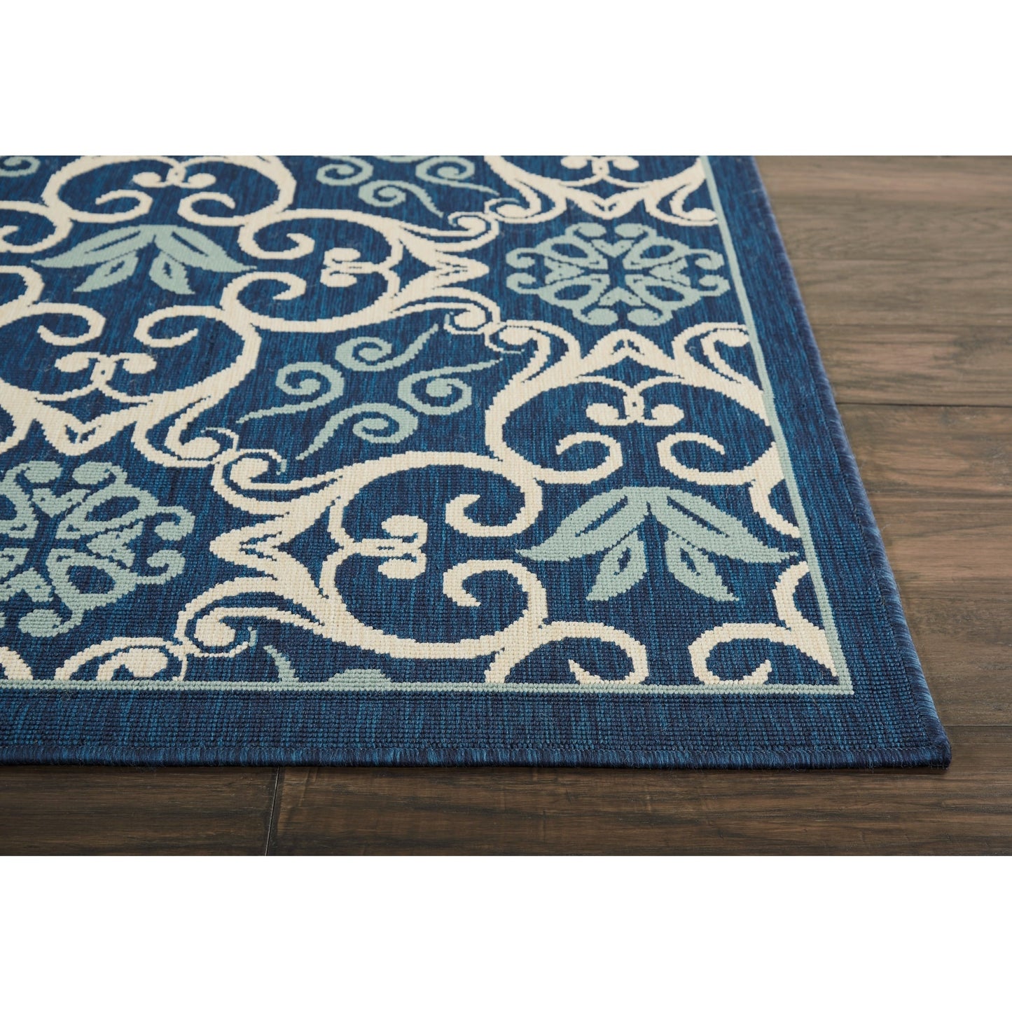 Nourison – Teppich für drinnen und draußen, karibisches Blumenmuster, geometrisches Muster