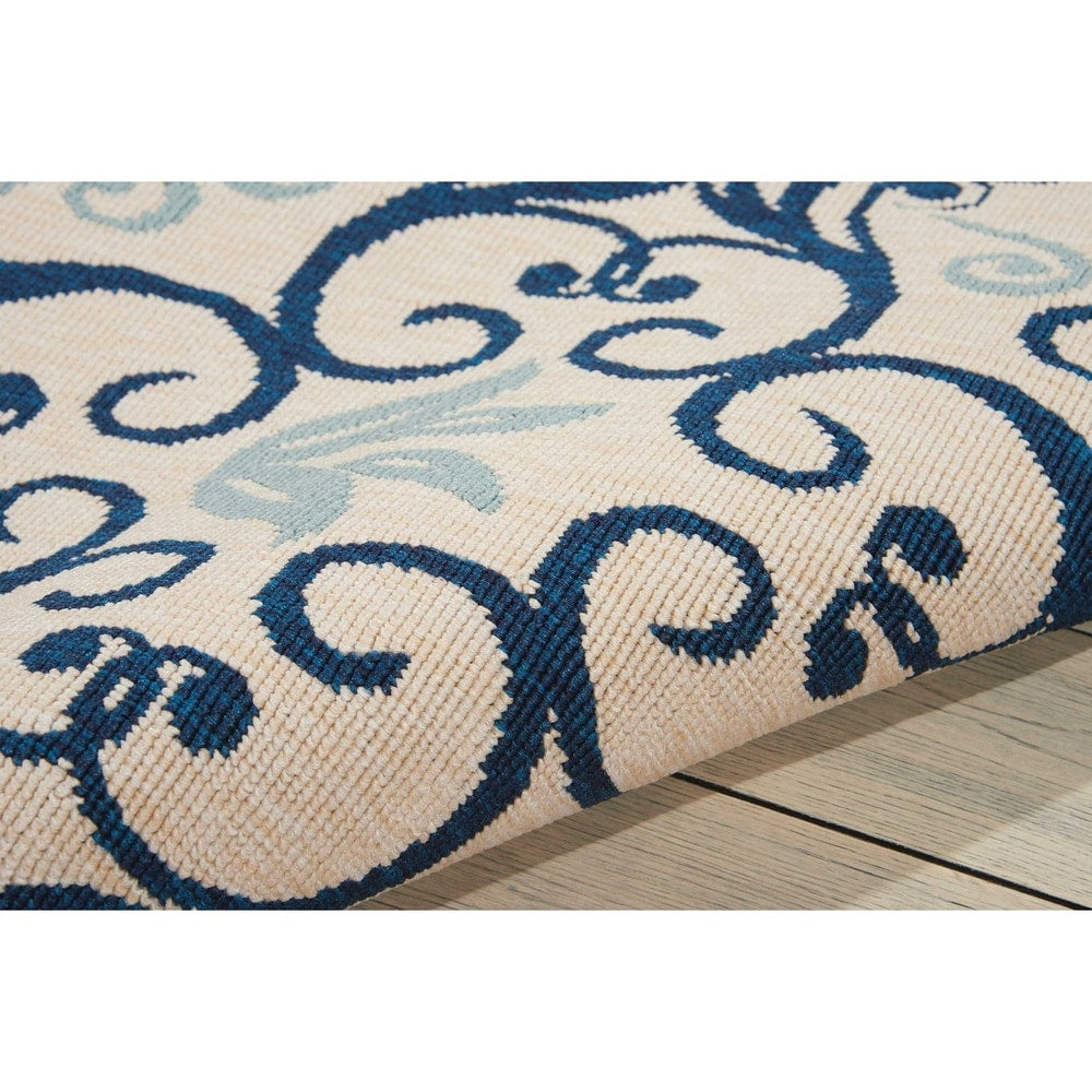 Nourison – Teppich für drinnen und draußen, karibisches Blumenmuster, geometrisches Muster