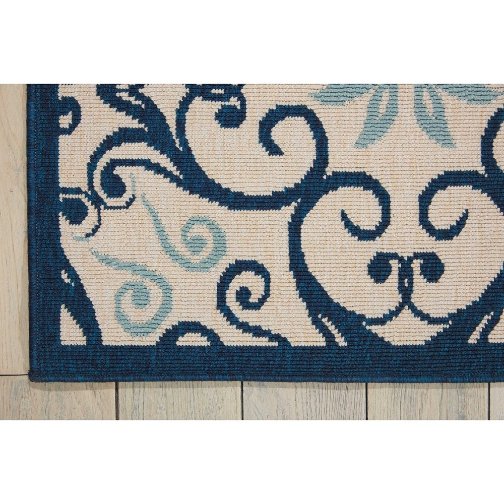 Nourison – Teppich für drinnen und draußen, karibisches Blumenmuster, geometrisches Muster