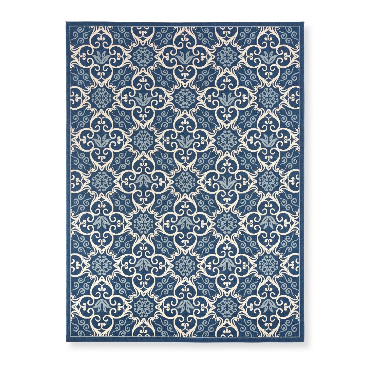 Nourison – Teppich für drinnen und draußen, karibisches Blumenmuster, geometrisches Muster