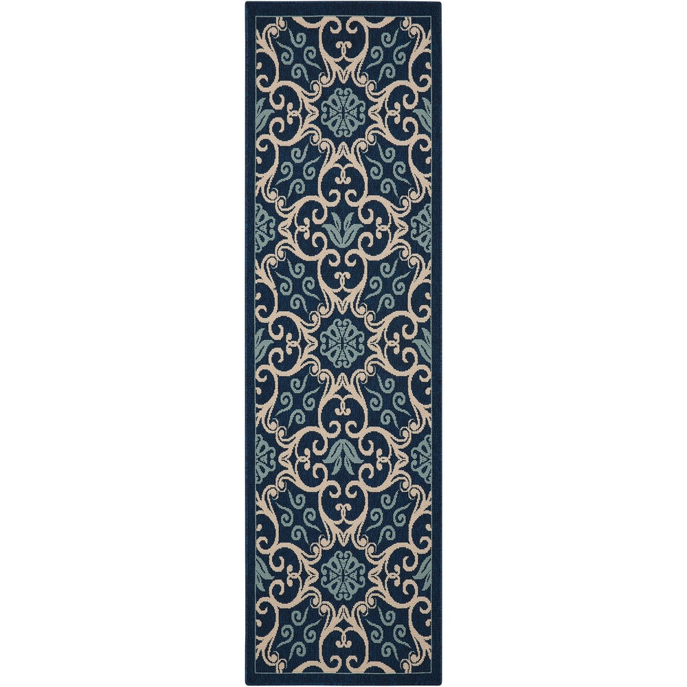 Nourison – Teppich für drinnen und draußen, karibisches Blumenmuster, geometrisches Muster