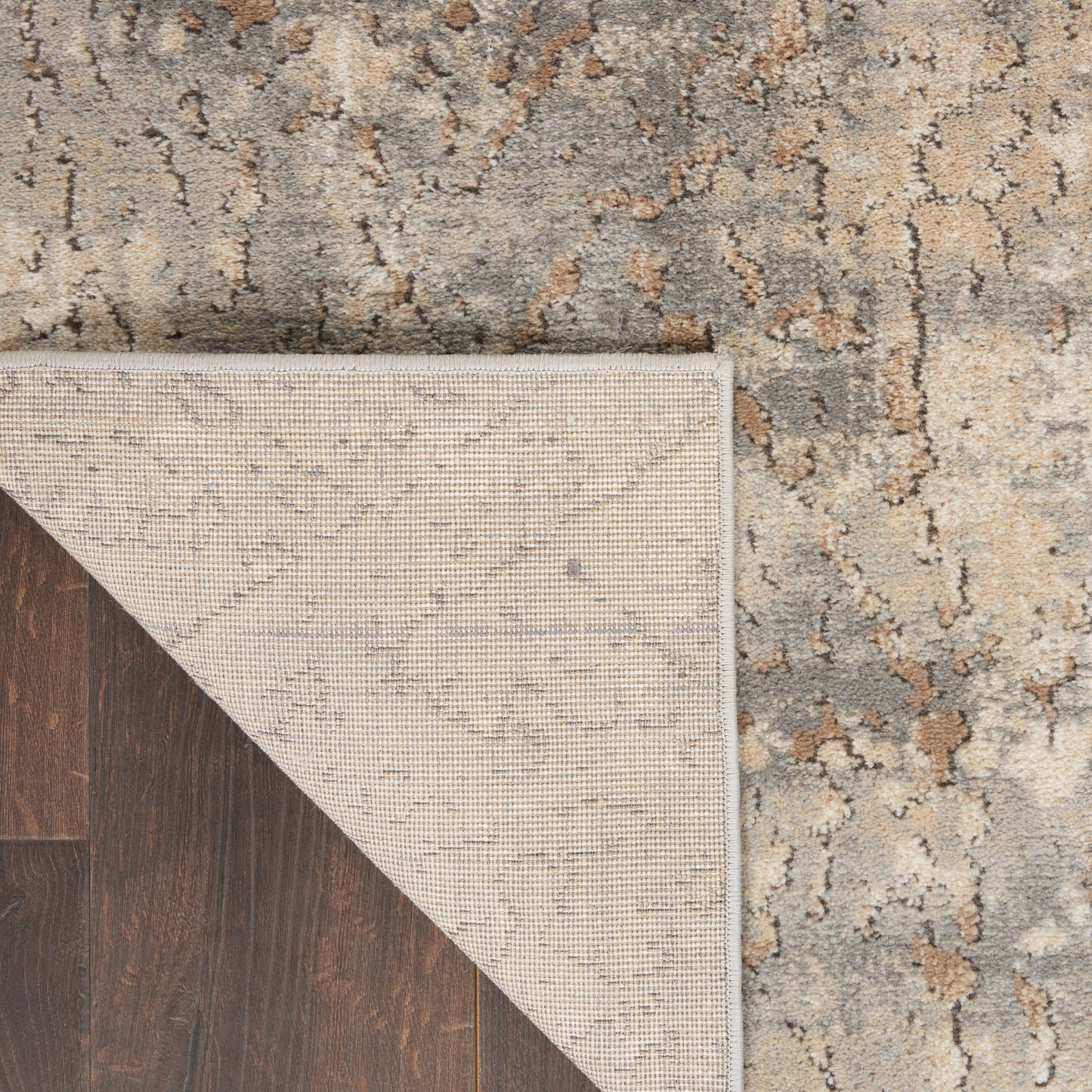 Nourison Concerto Distressed Abstract Beige Grau Area Teppich