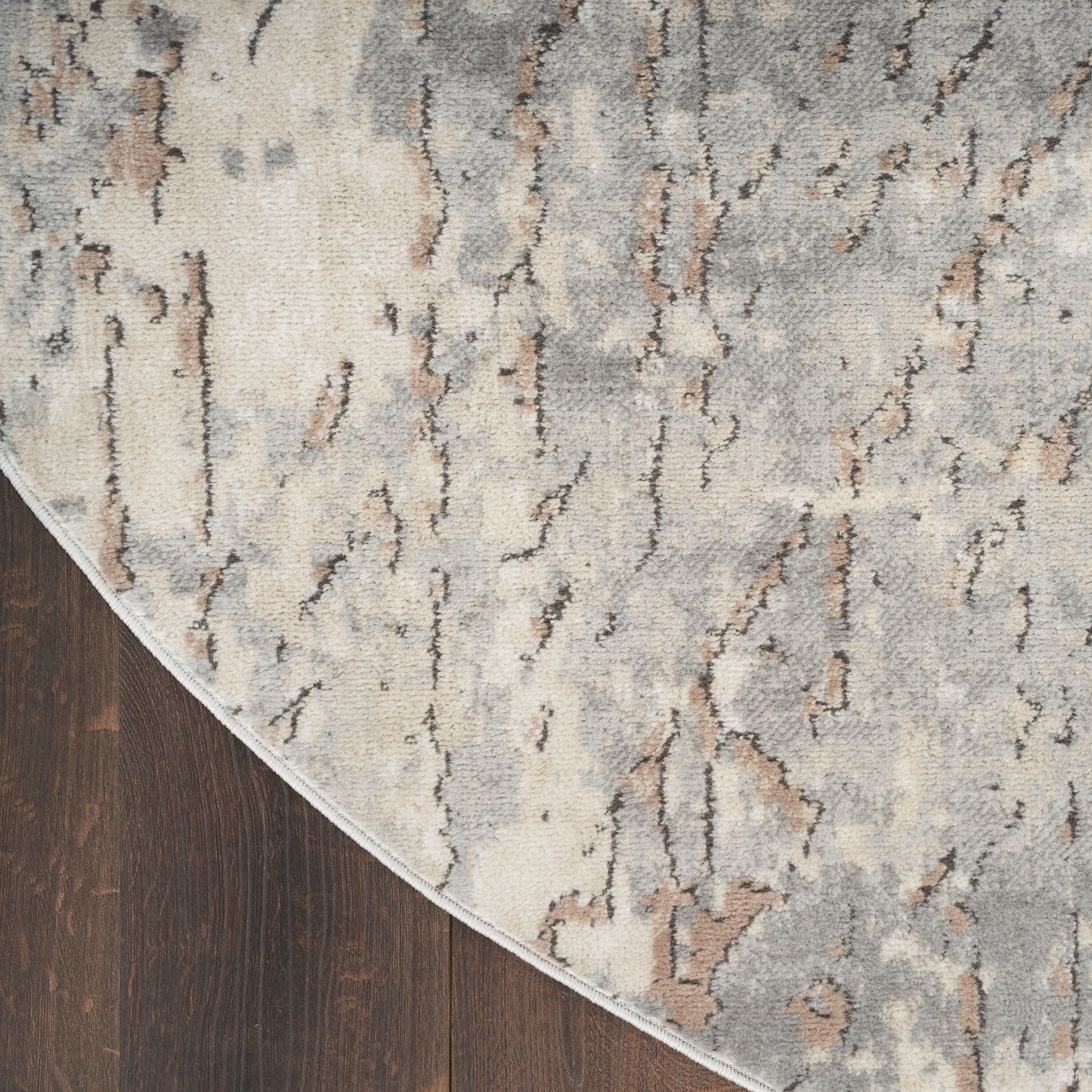Nourison Concerto Distressed Abstract Beige Grau Area Teppich