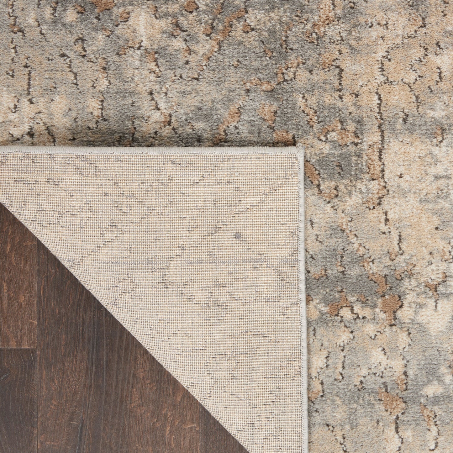 Nourison Concerto Distressed Abstract Beige Grau Area Teppich