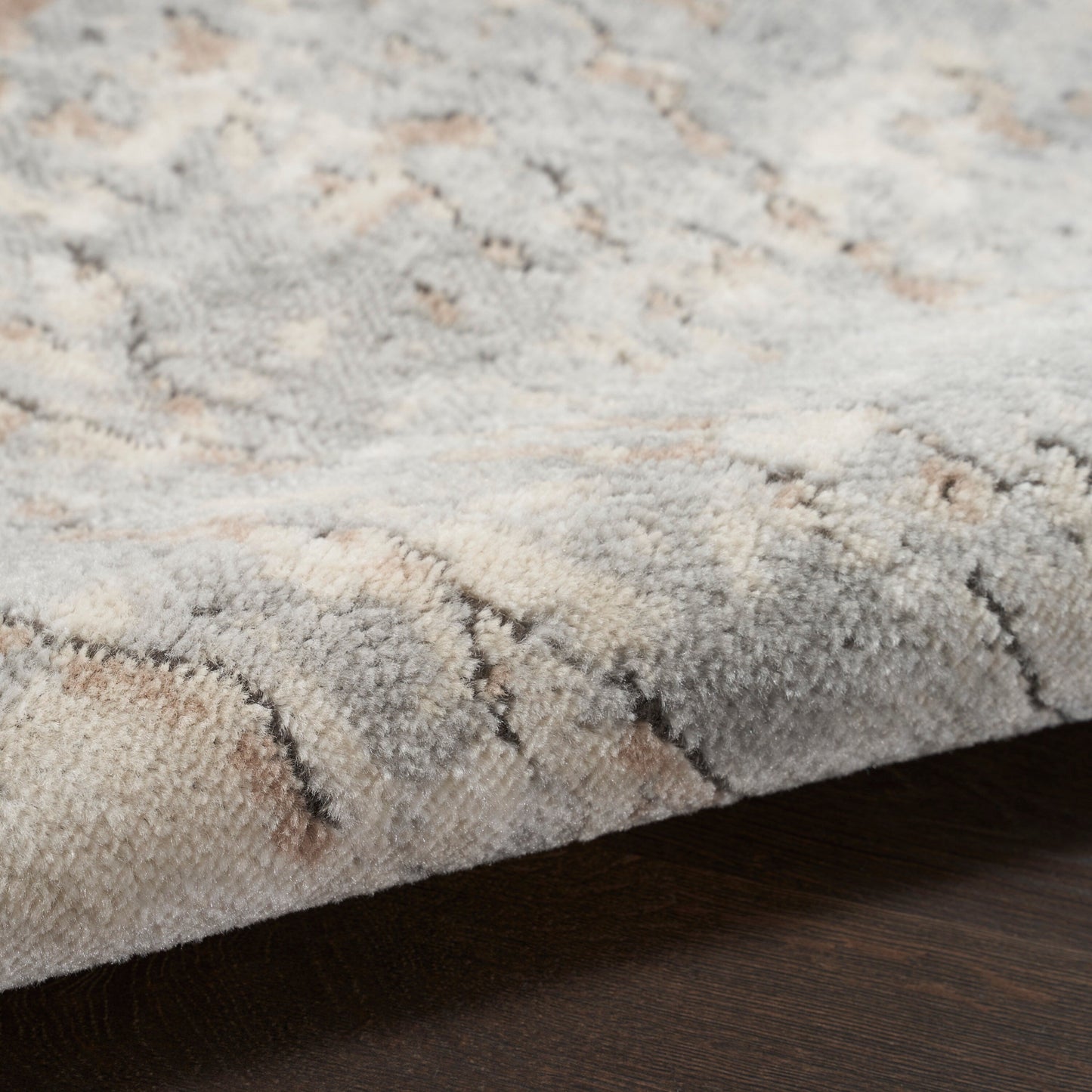 Nourison Concerto Distressed Abstract Beige Grau Area Teppich