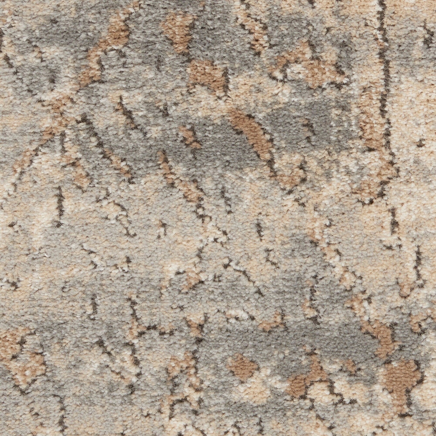 Nourison Concerto Distressed Abstract Beige Grau Area Teppich