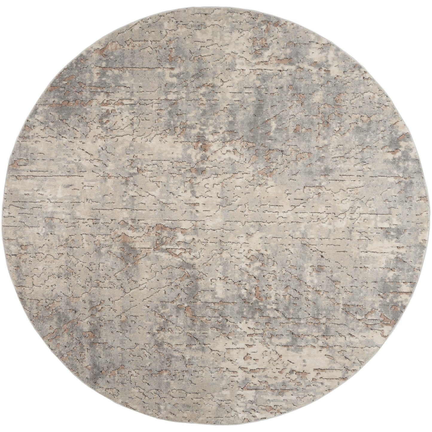 Nourison Concerto Distressed Abstract Beige Grau Area Teppich