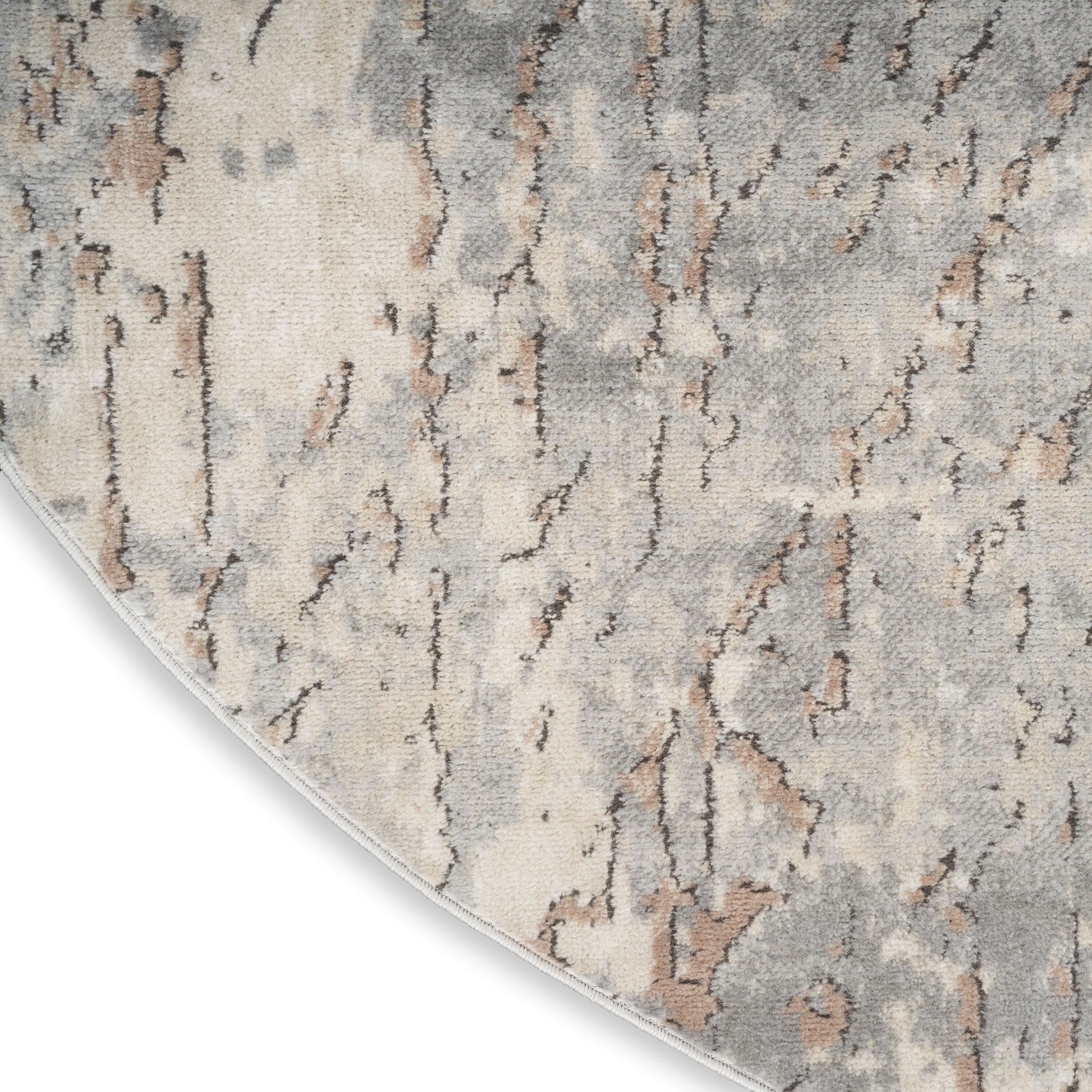 Nourison Concerto Distressed Abstract Beige Grau Area Teppich