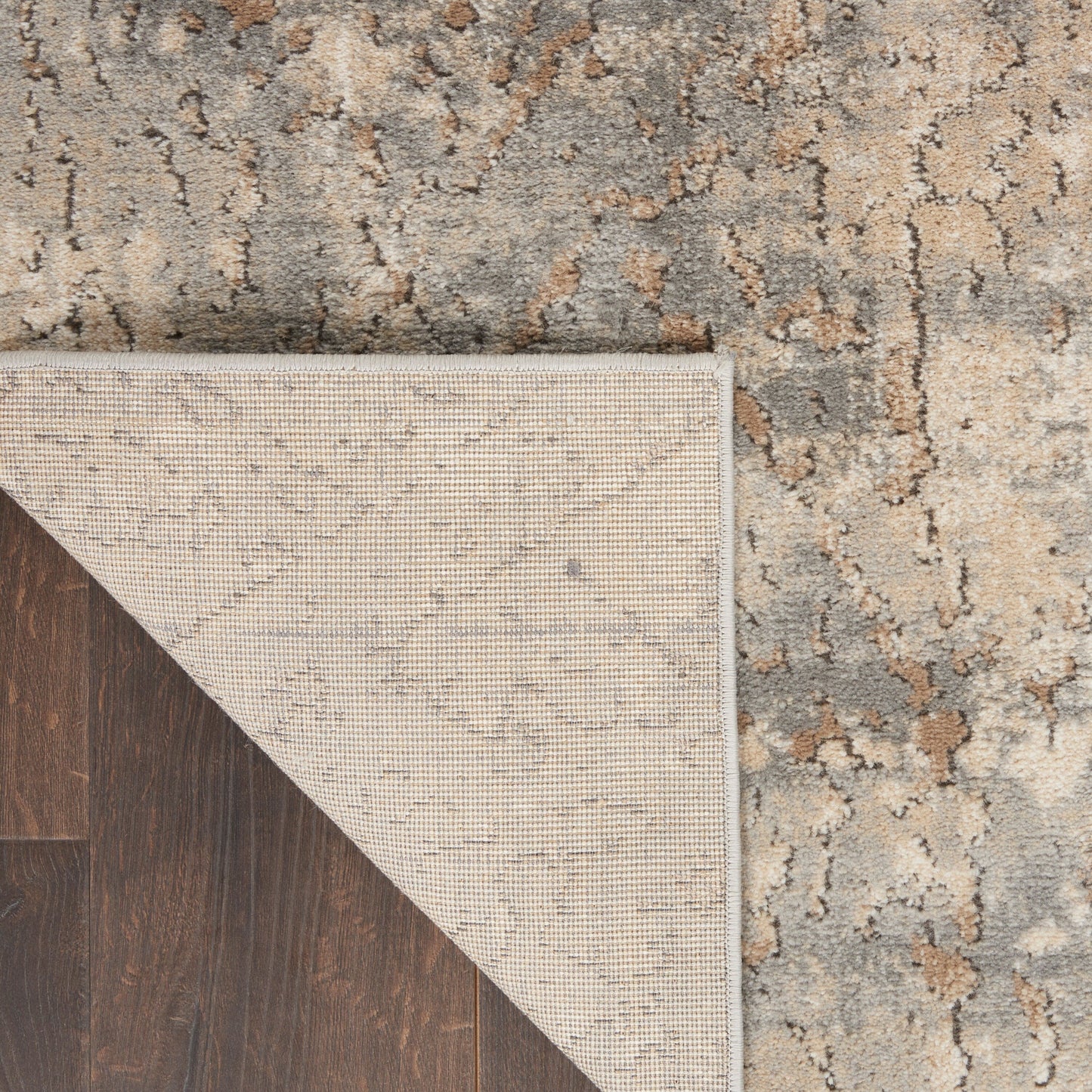 Nourison Concerto Distressed Abstract Beige Grau Area Teppich