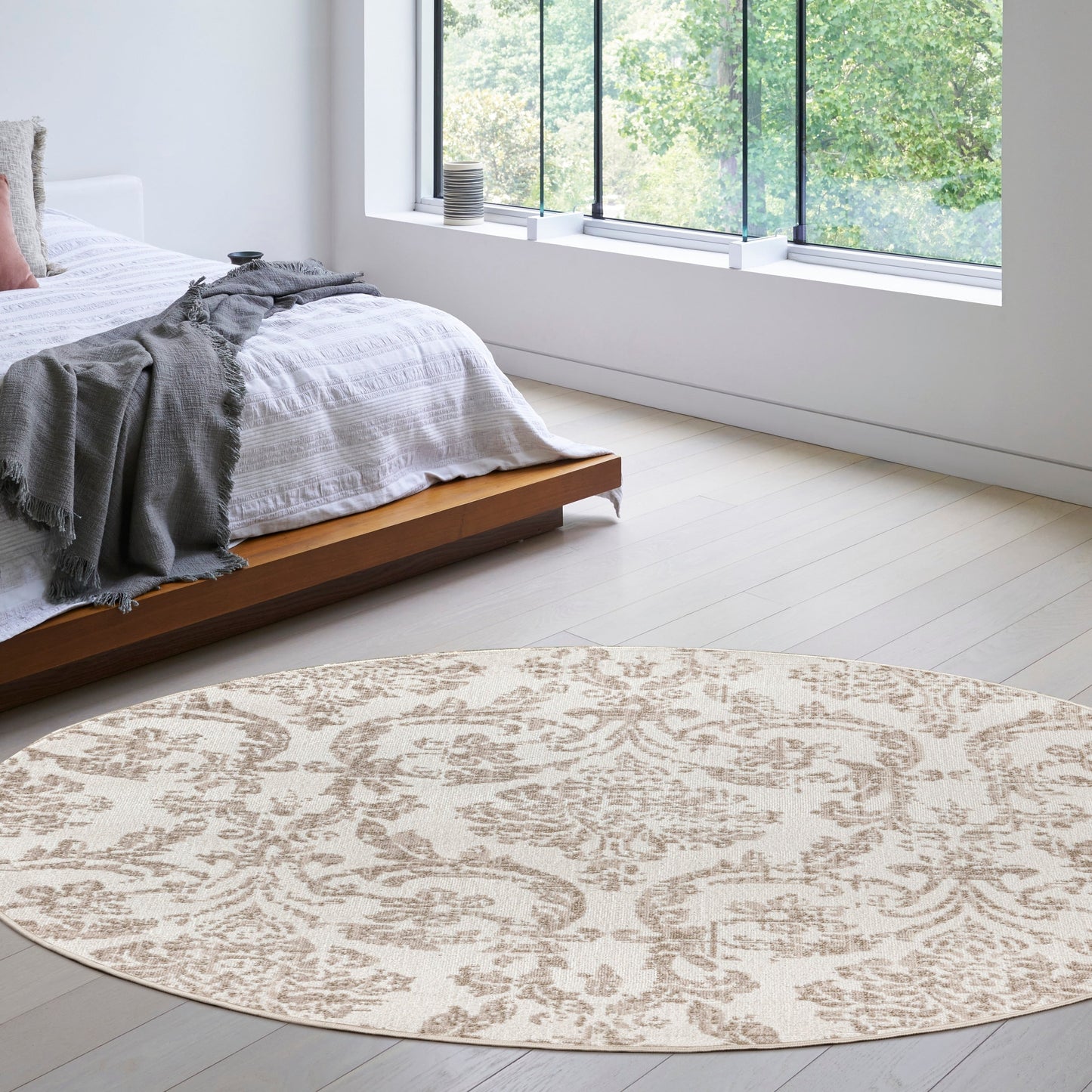 Nourison Jubilant Vintage Farmhouse Damask Area Rug