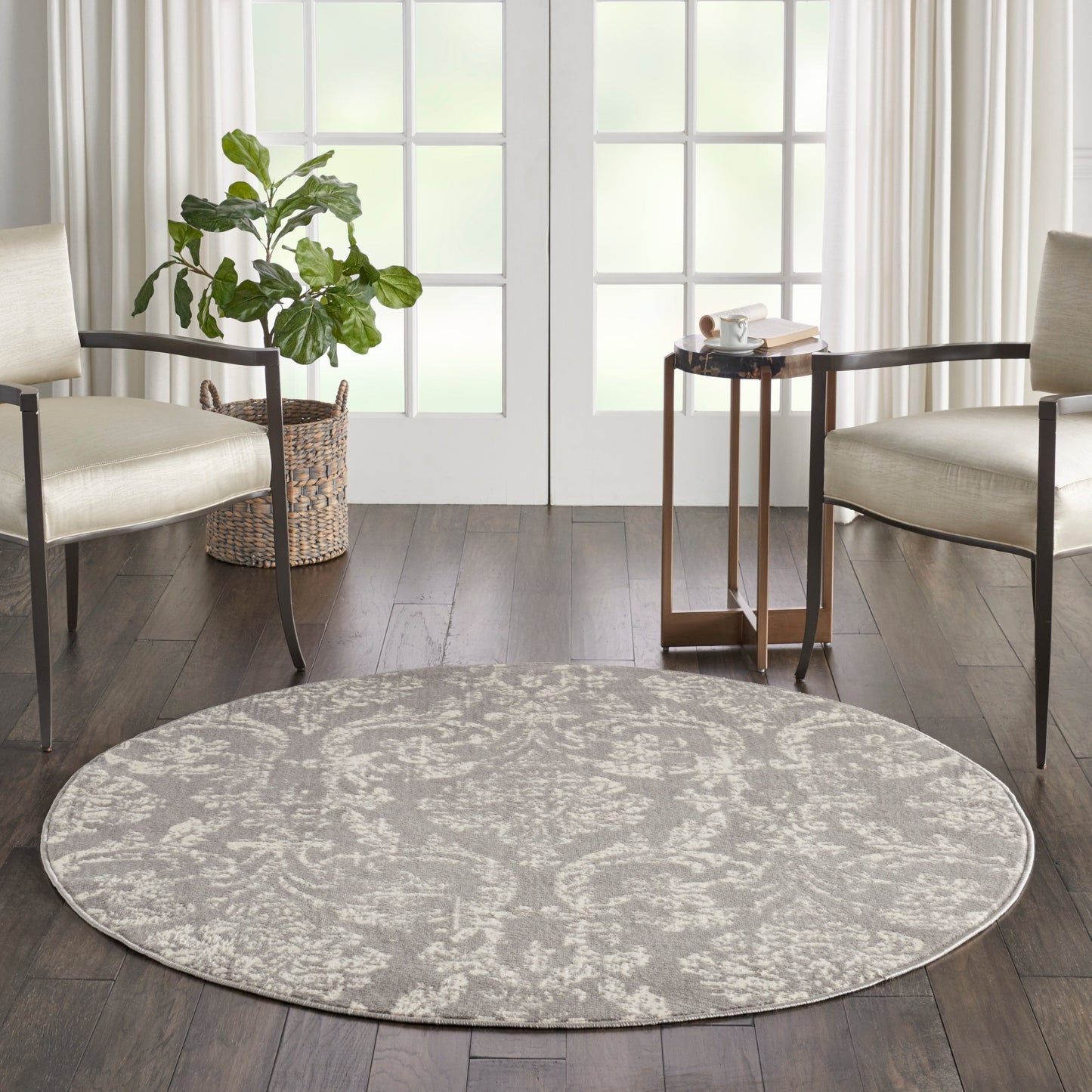 Nourison Jubilant Vintage Farmhouse Damask Area Rug