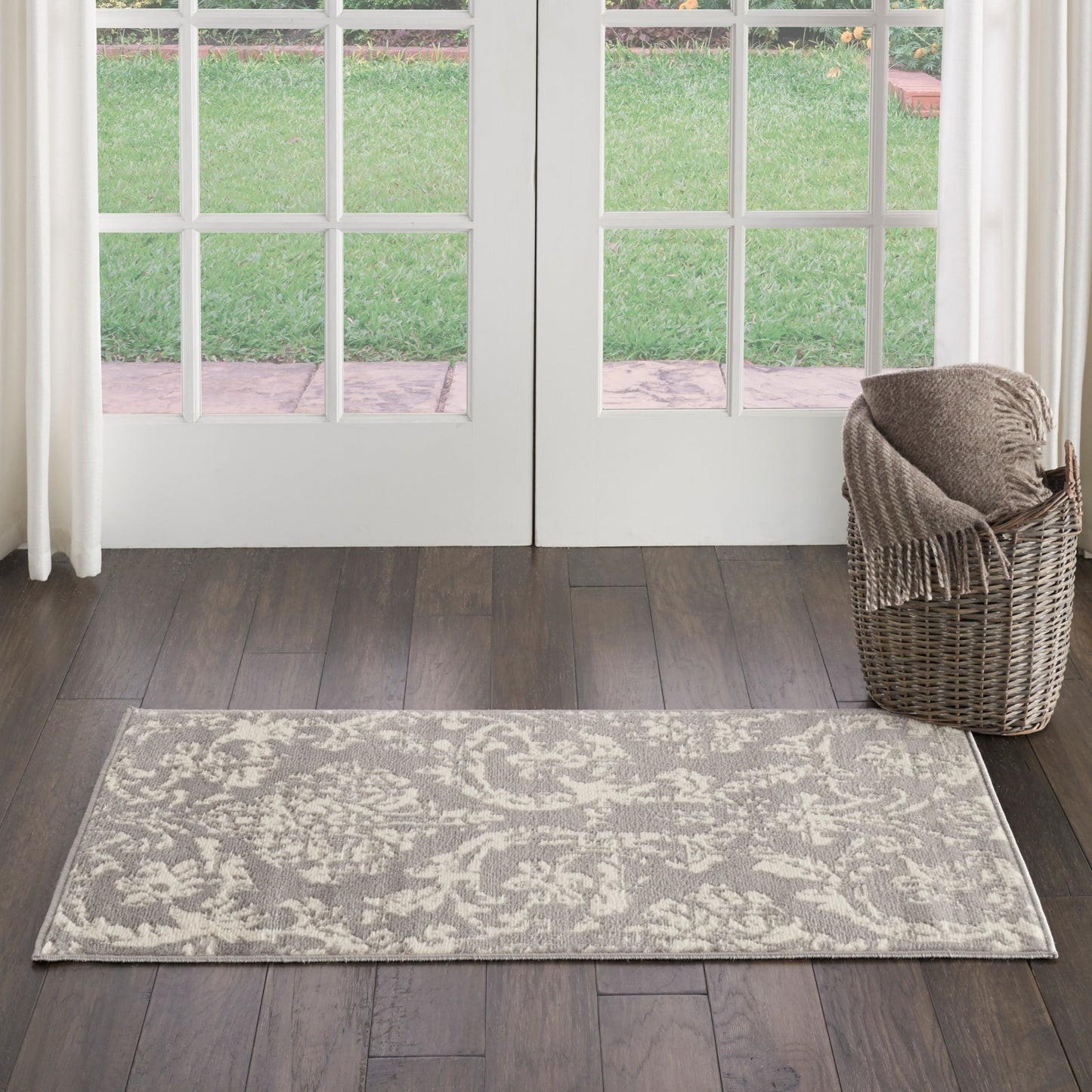 Nourison Jubilant Vintage Farmhouse Damask Area Rug