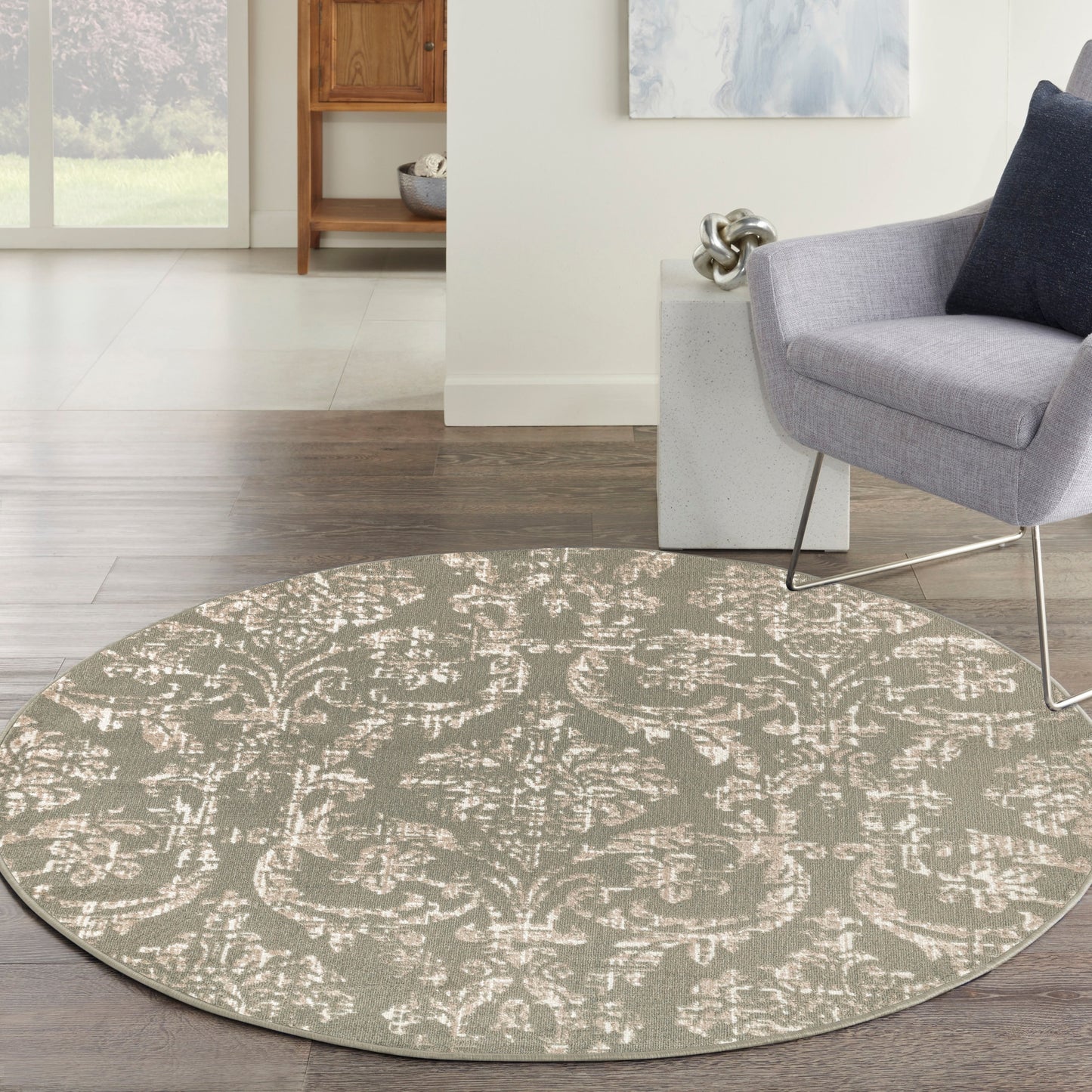 Nourison Jubilant Vintage Farmhouse Damask Area Rug