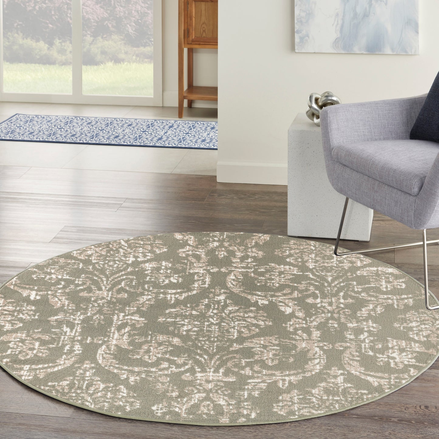 Nourison Jubilant Vintage Farmhouse Damask Area Rug