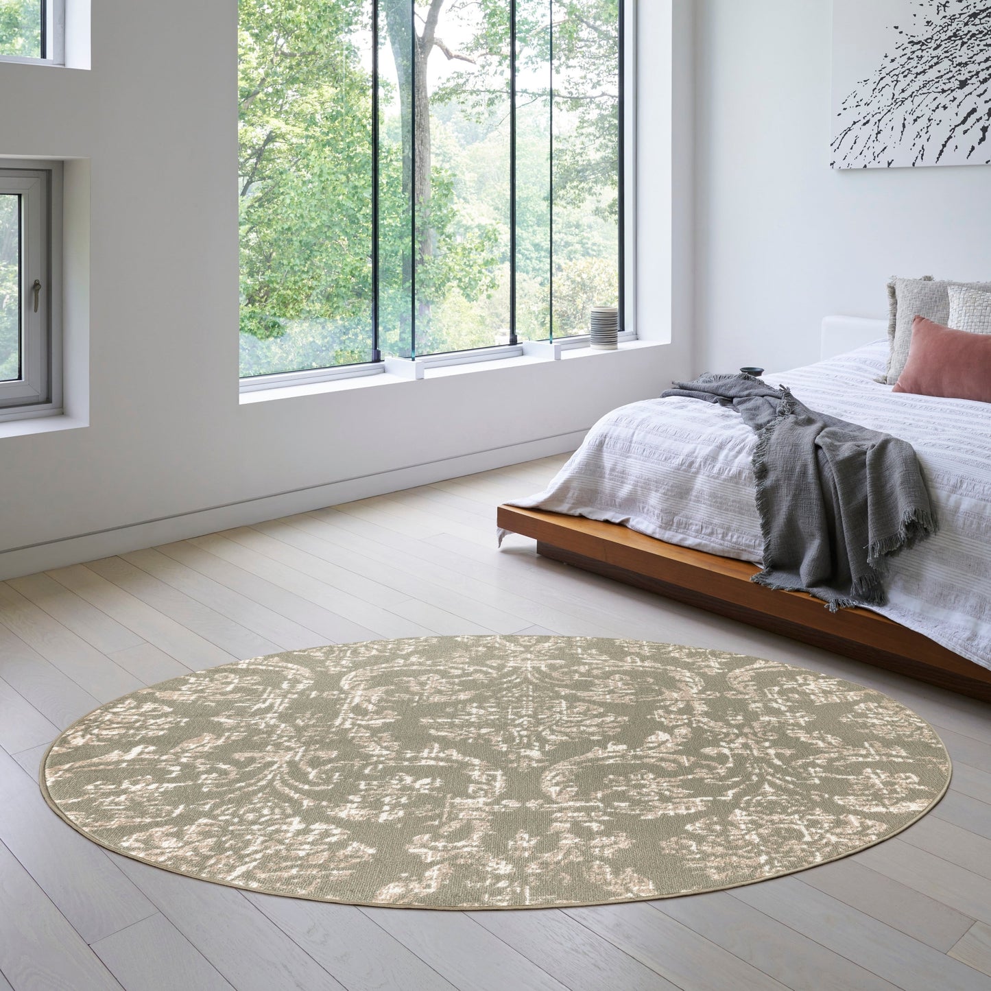 Nourison Jubilant Vintage Farmhouse Damask Area Rug