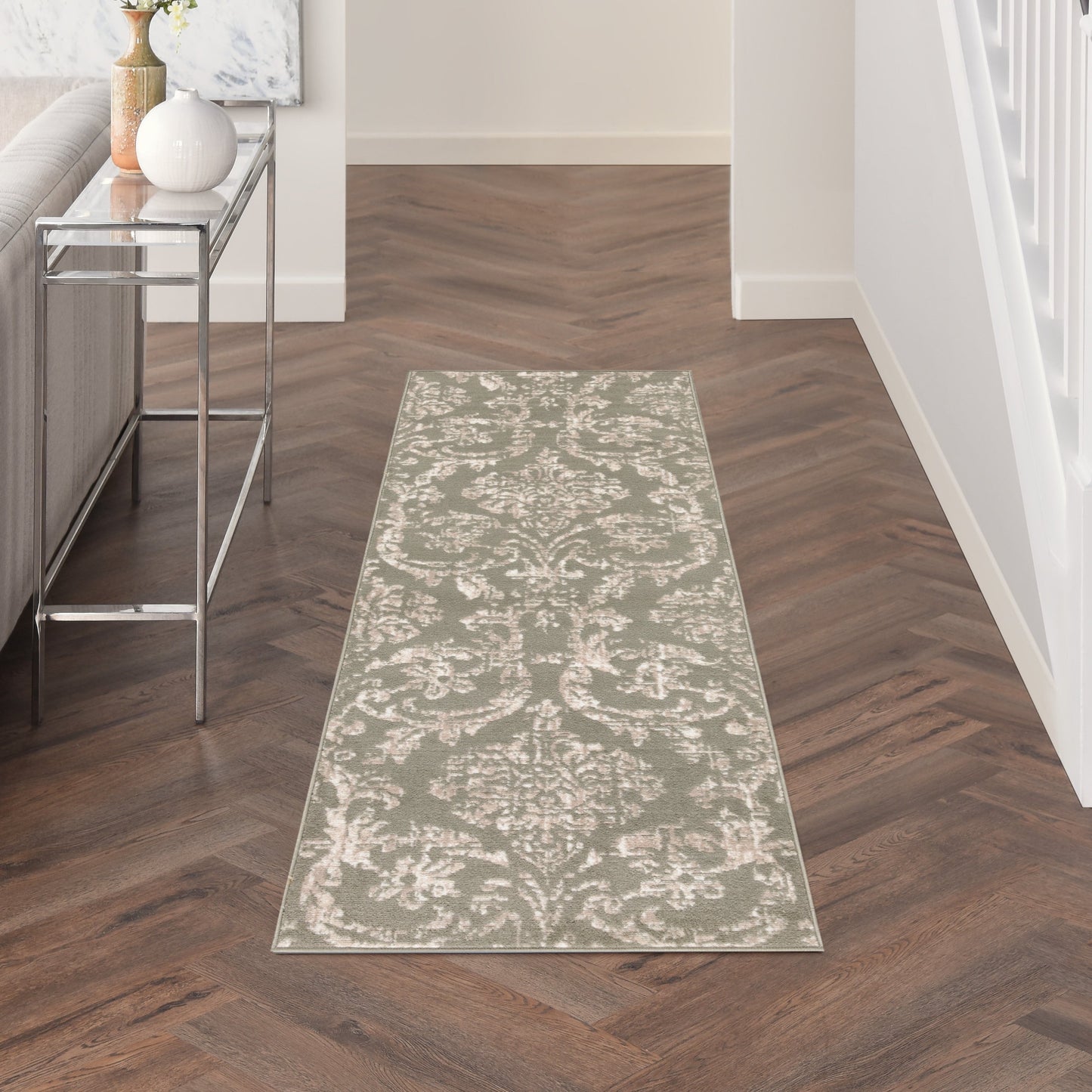 Nourison Jubilant Vintage Farmhouse Damask Area Rug