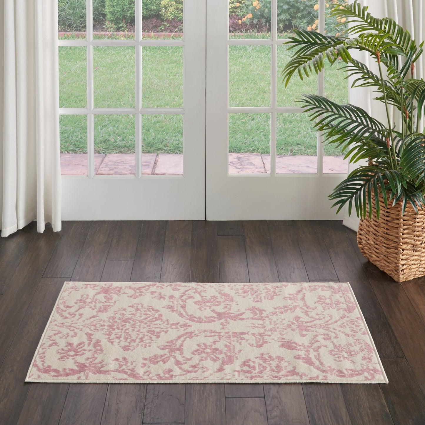 Nourison Jubilant Vintage Farmhouse Damask Area Rug