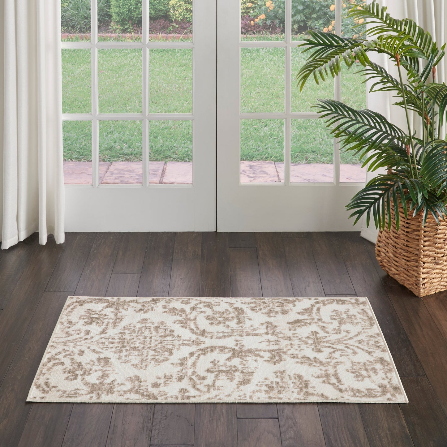 Nourison Jubilant Vintage Farmhouse Damask Area Rug