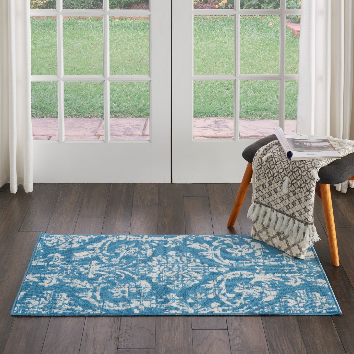 Nourison Jubilant Vintage Farmhouse Damask Area Rug