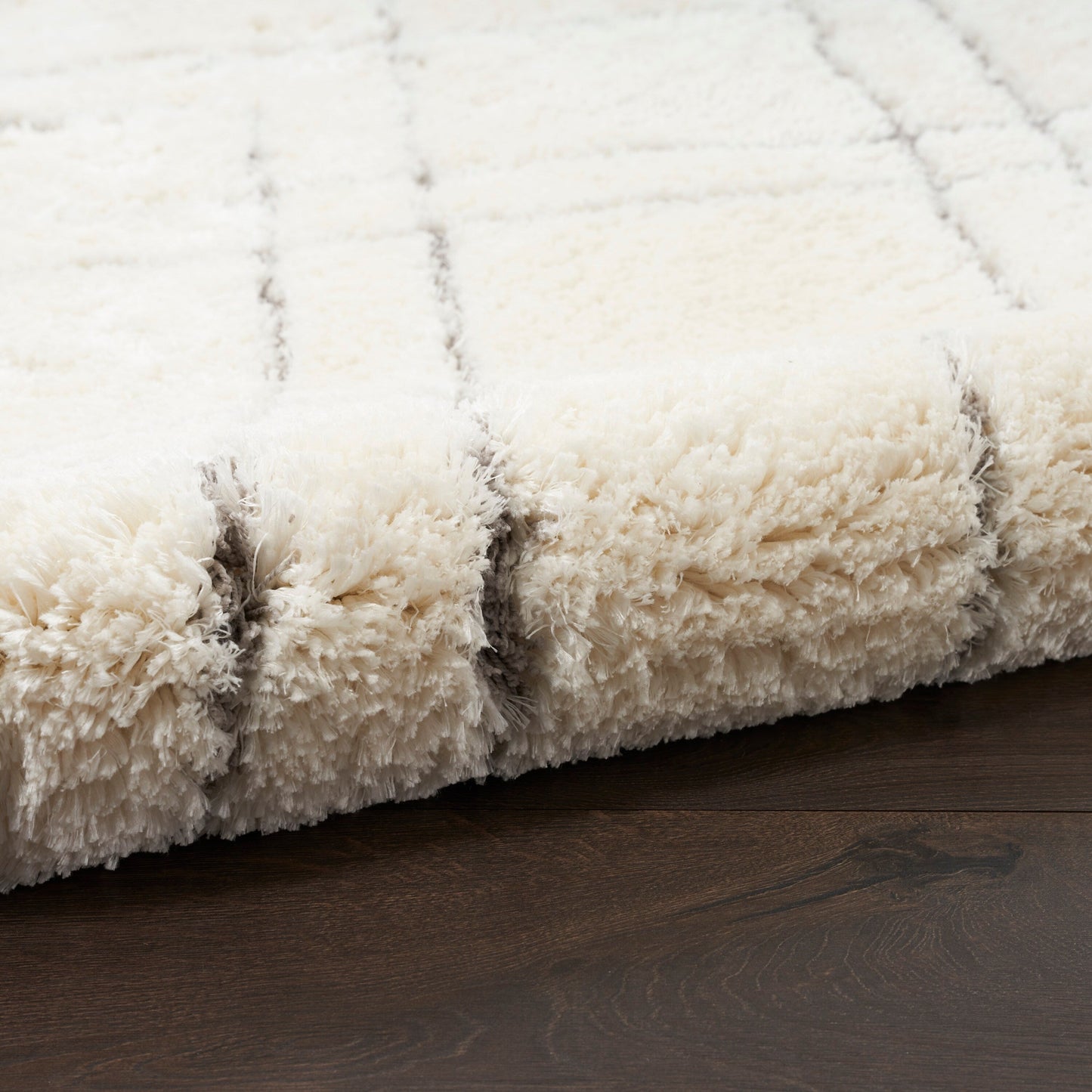 Nourison Luxuriöser Shag Ultra Plüschflor Abstrakter Geometrischer Flächenteppich