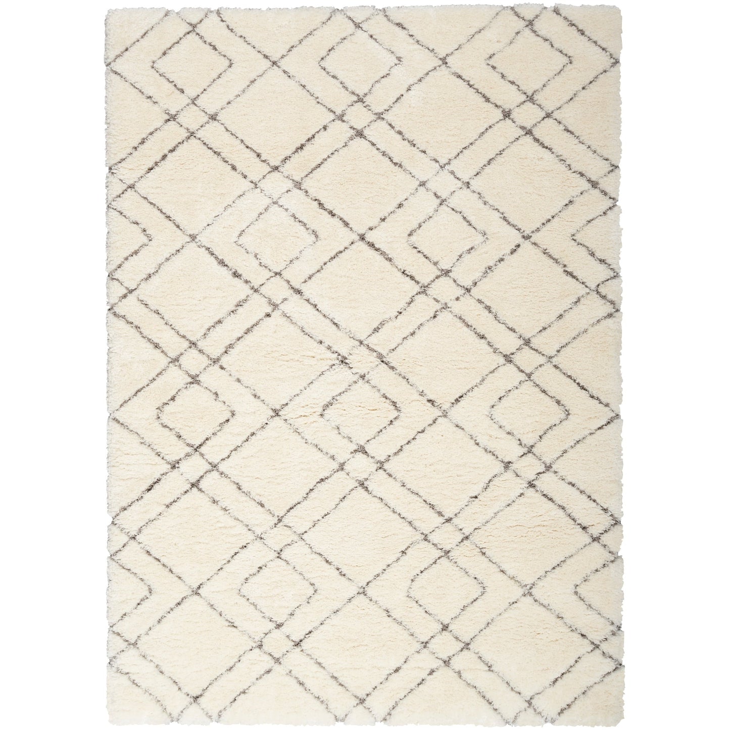 Nourison Luxuriöser Shag Ultra Plüschflor Abstrakter Geometrischer Flächenteppich