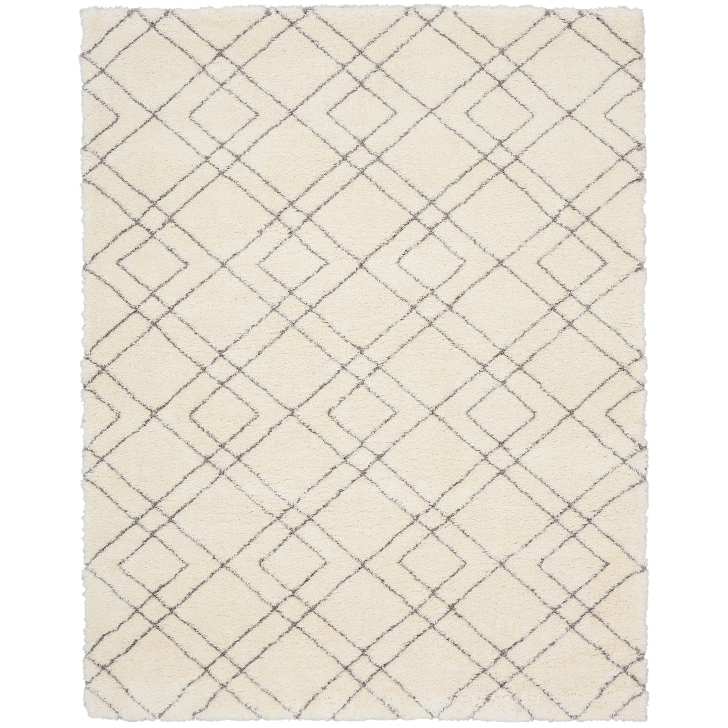 Nourison Luxuriöser Shag Ultra Plüschflor Abstrakter Geometrischer Flächenteppich