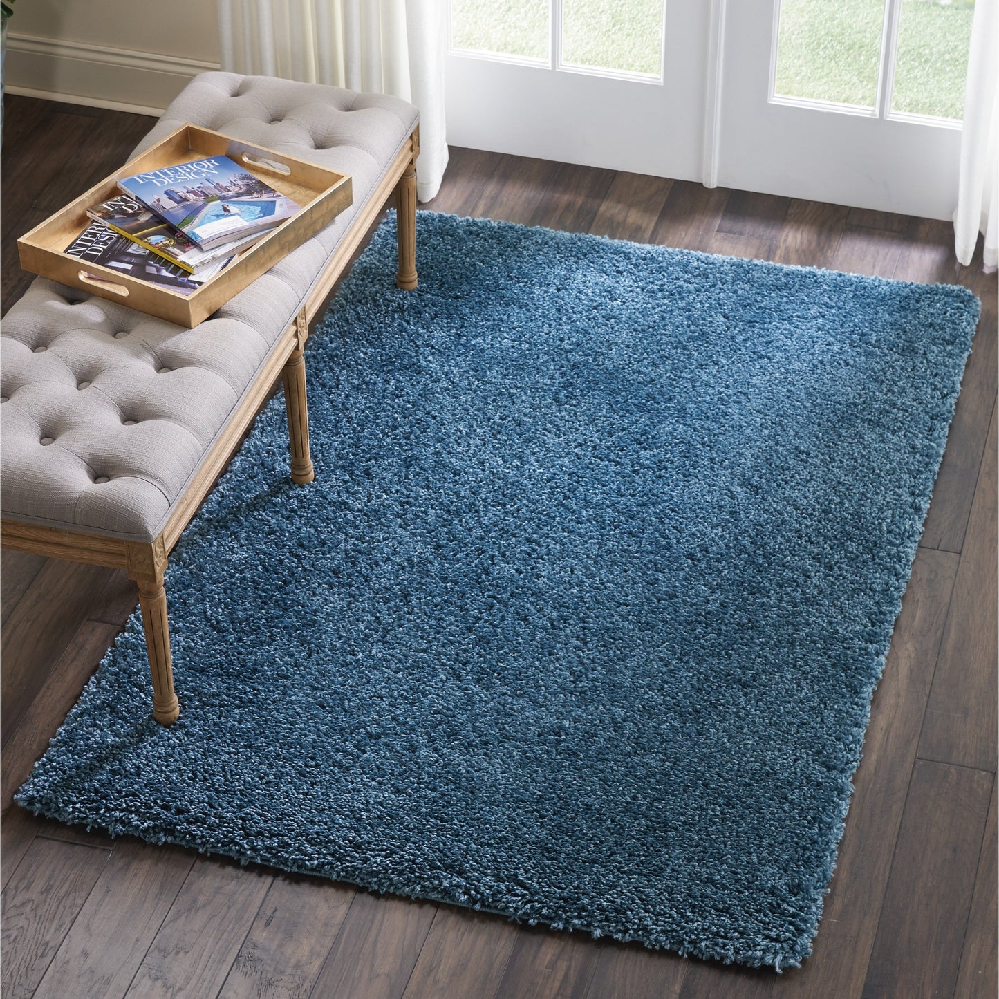 Nourison Malibu Shag Moderner Plüsch-Teppich in fester Ausführung