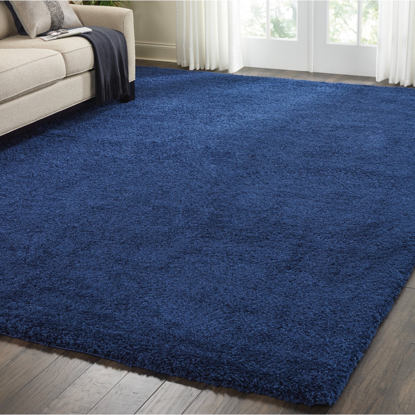 Nourison Malibu Shag Moderner Plüsch-Teppich in fester Ausführung