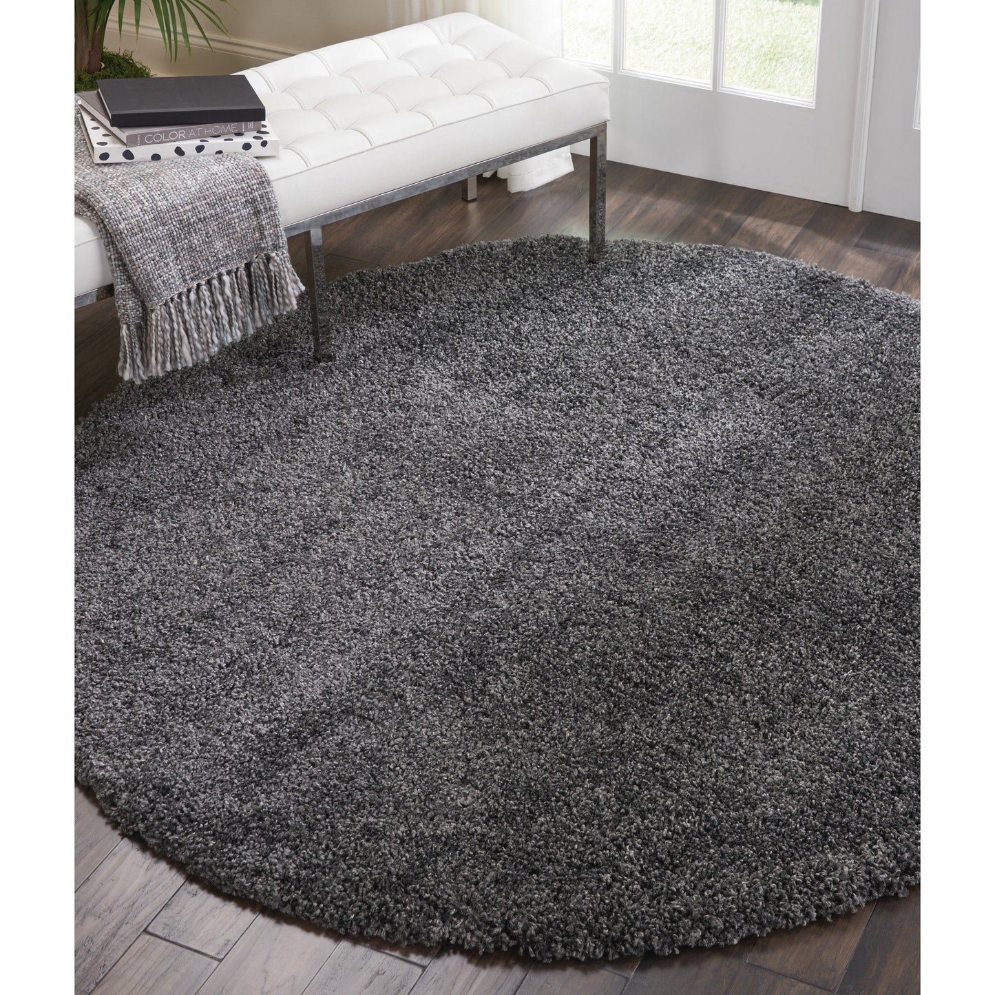 Nourison Malibu Shag Moderner Plüsch-Teppich in fester Ausführung