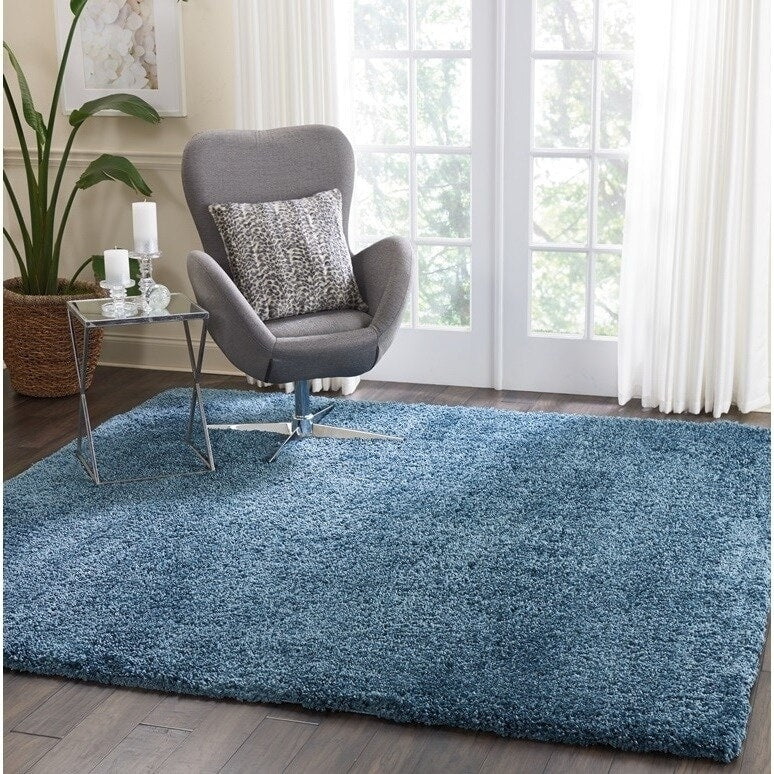 Nourison Malibu Shag Moderner Plüsch-Teppich in fester Ausführung