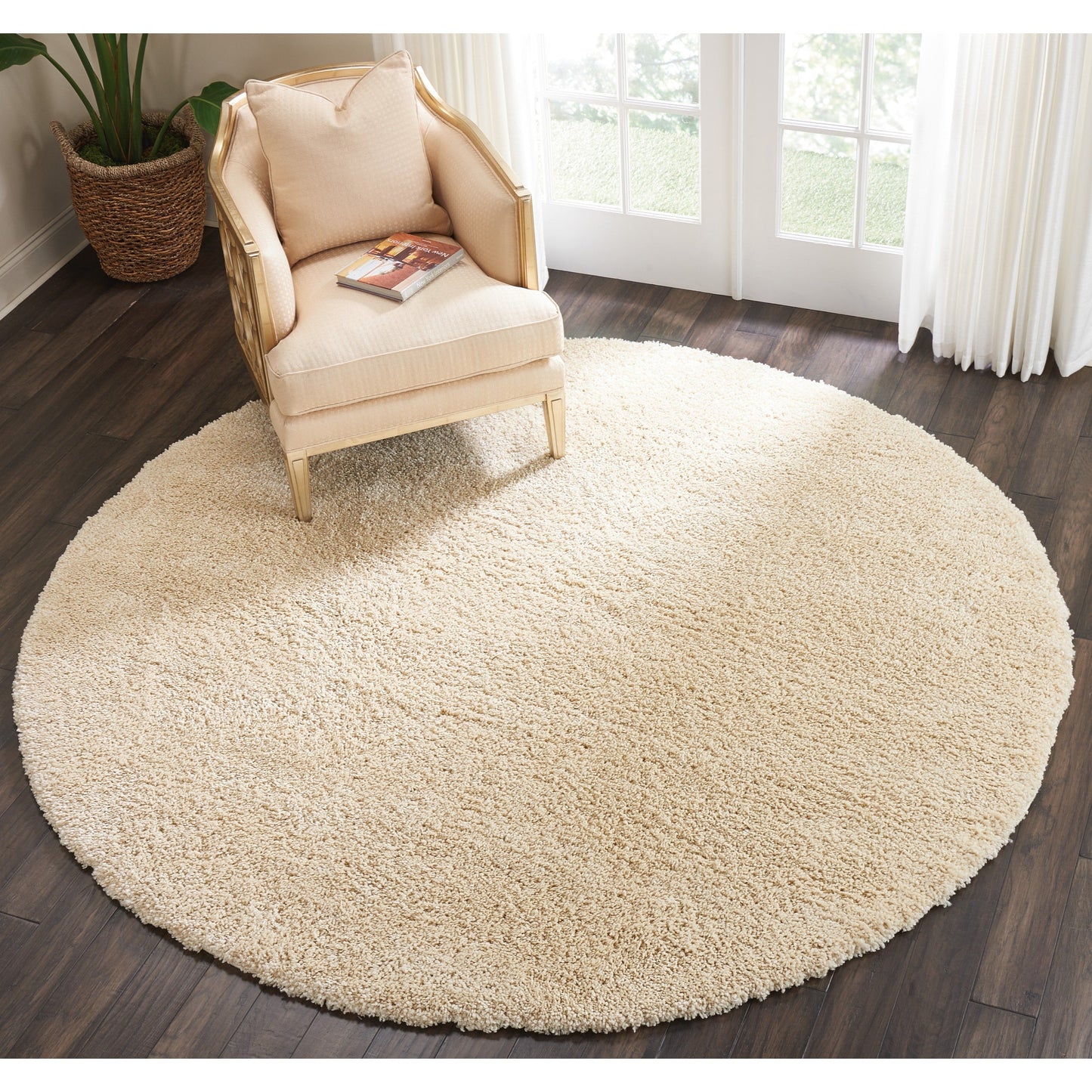 Nourison Malibu Shag Moderner Plüsch-Teppich in fester Ausführung